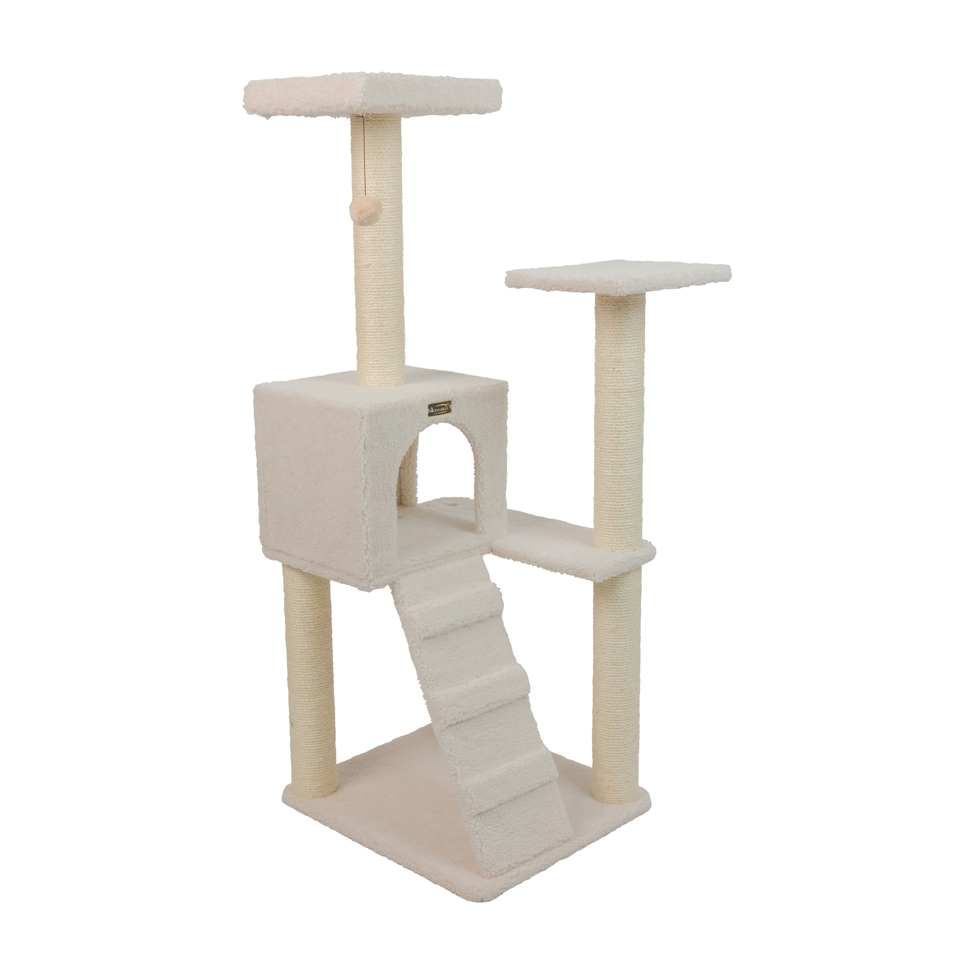 Armarkat 53-in x 22-in Brown Fleece Cat Tree in the Cat Trees ...