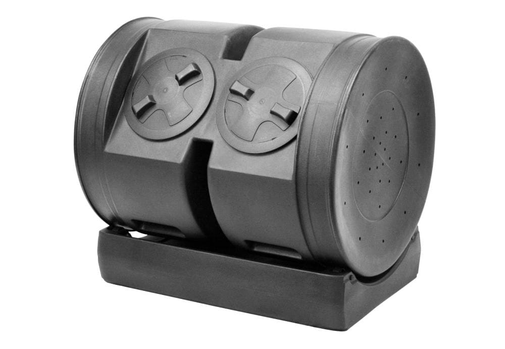 Good Ideas Black Outdoor Compost Tumbler with Compost Tea Reservoir, Child Safe, Twist Lid – 7 cu. ft. Capacity, Includes Accessory Kit CW-2XS007-BLK Sansujyuku sansujyuku.com