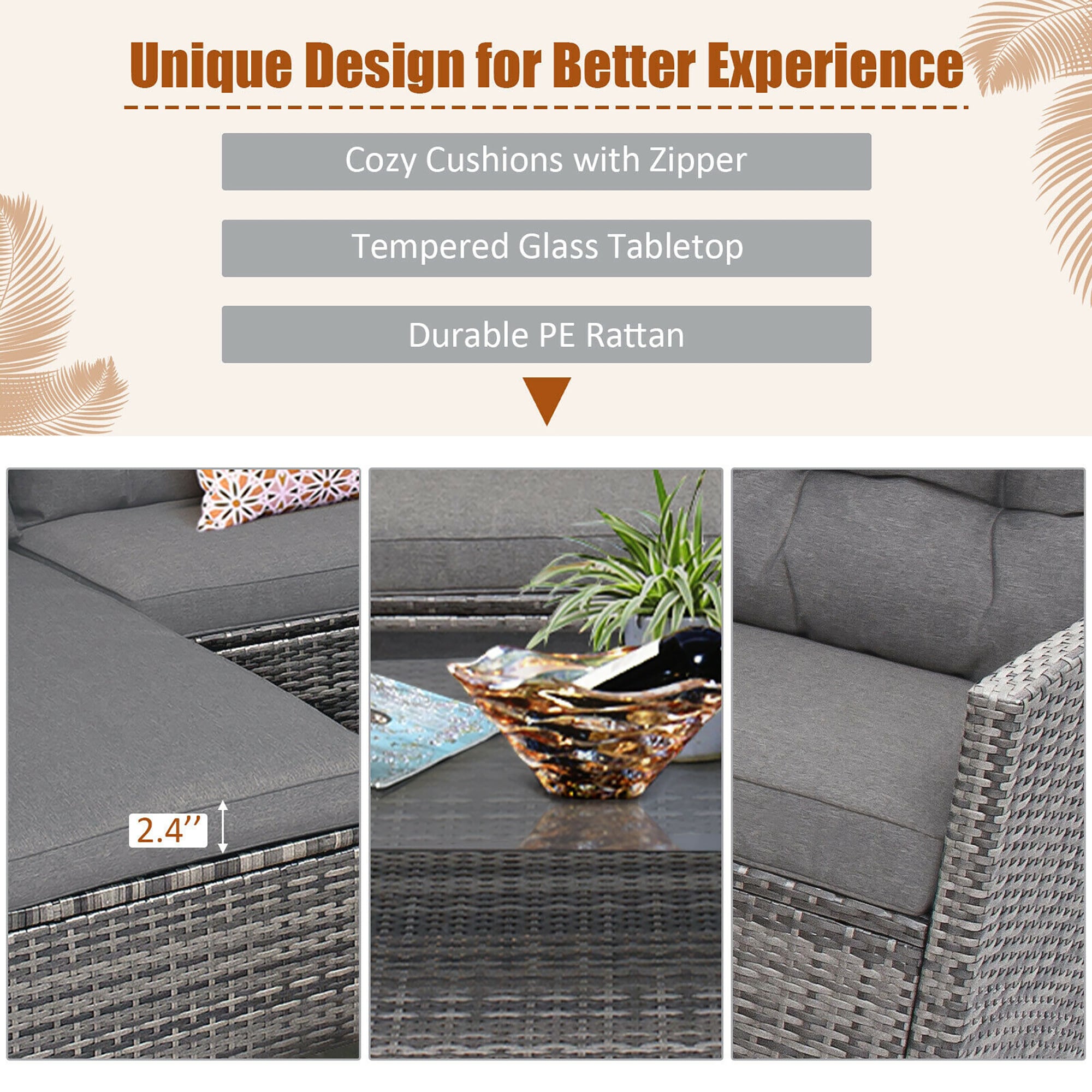Forclover HYFL-569GR+ Patio-Conversation-Sets - View #8