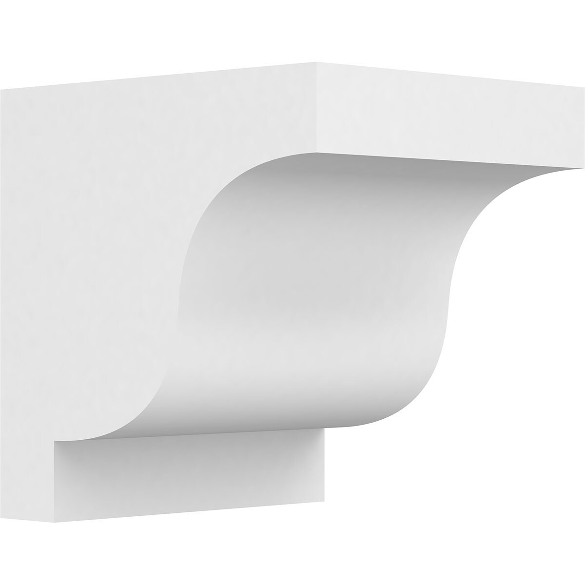 Ekena Millwork CORP05X06X06NEW 5-in x 6-in x 6-in Standard Newport Unfinished White PVC Paintable Corbel