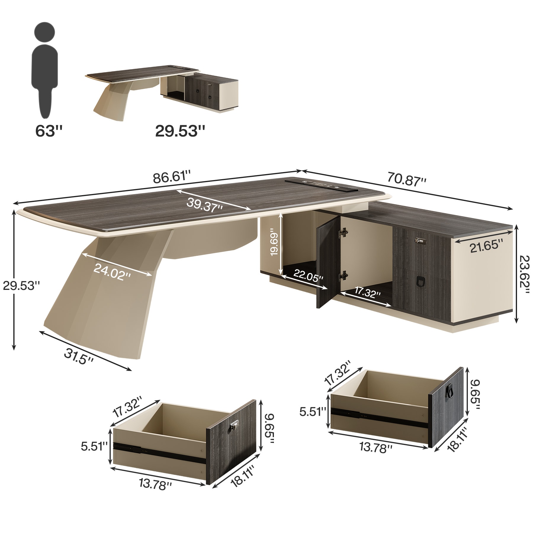 Tribesigns LWFD-HL0103 Office-Tables - View #9
