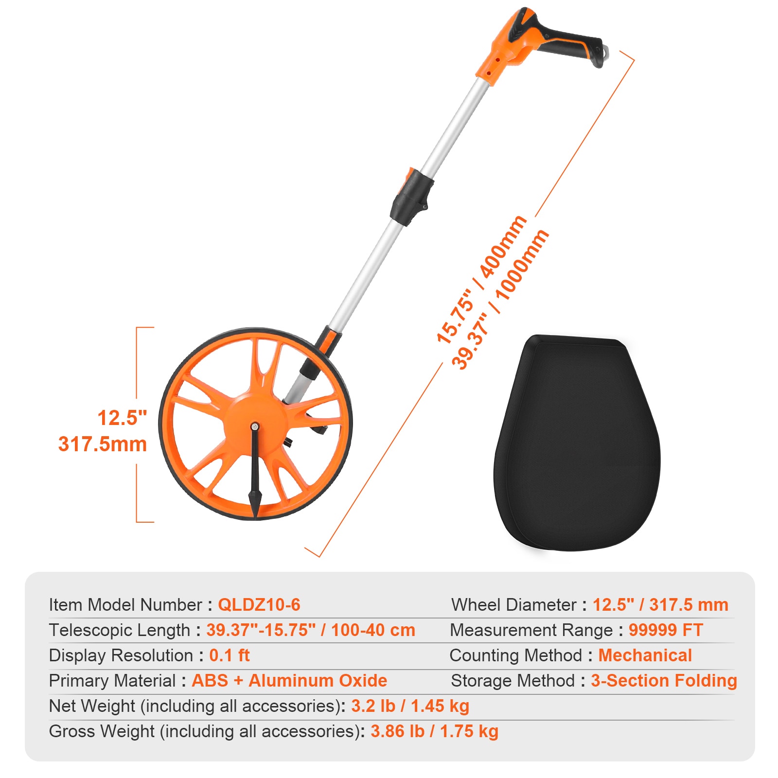 VEVOR CLLFZXXS125INT5BWV0 Measuring-Wheels - View #10