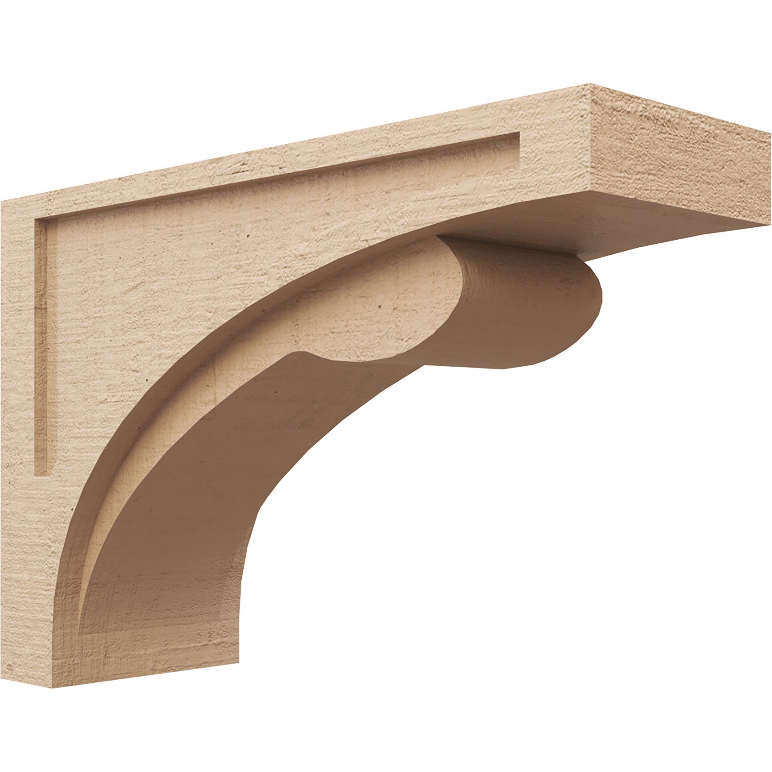 Ekena Millwork CORU08X24X16VIORCPR 8-in x 24-in x 16-in Rough Cedar Woodgrain TimberThane Primed Urethane Paintable/Stainable Corbel