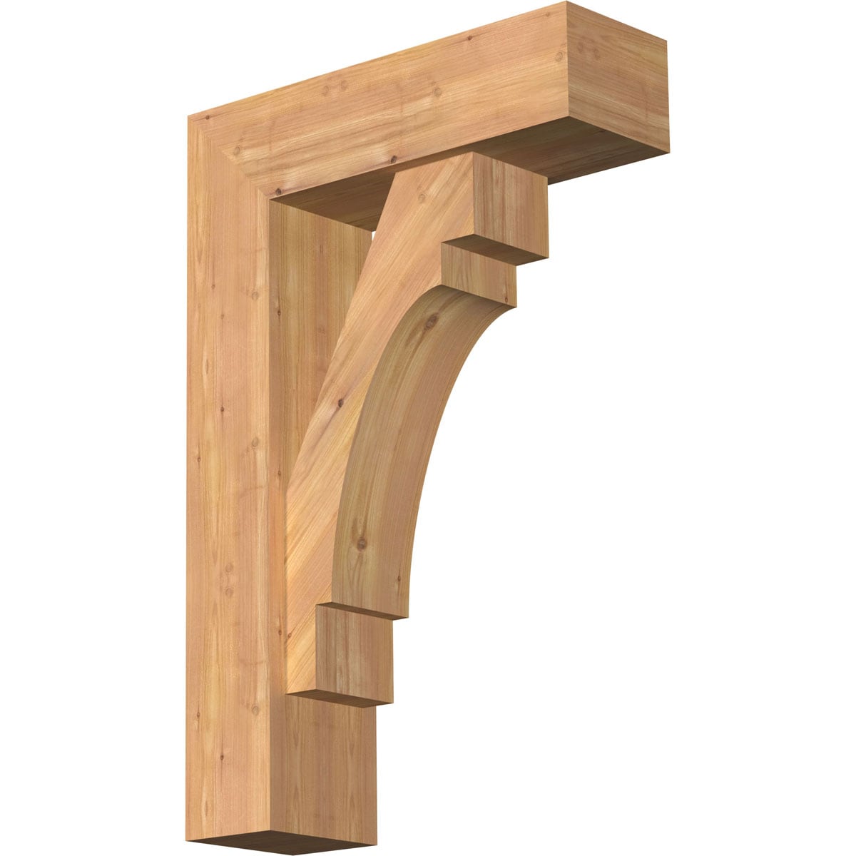 Ekena Millwork 1463177 Merced Block Smooth Bracket with Offset Brace 7-1/2-in x 24-in x 36-in Western red cedar Brown Wood Standard bracket