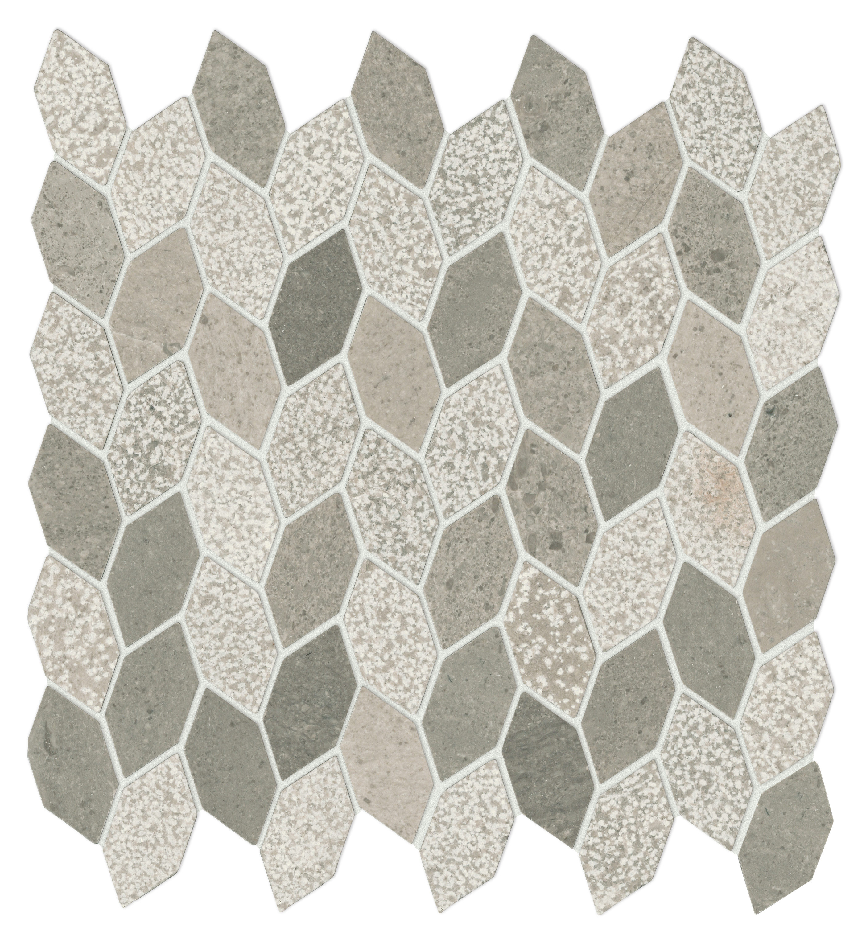 American Olean M053LINLEAFMS1P Candora Gray 11-in x 12-in Matte Natural Stone Marble/Limestone Chevron Patterned Floor and Wall Tile (8.5-sq. ft/ Carton)