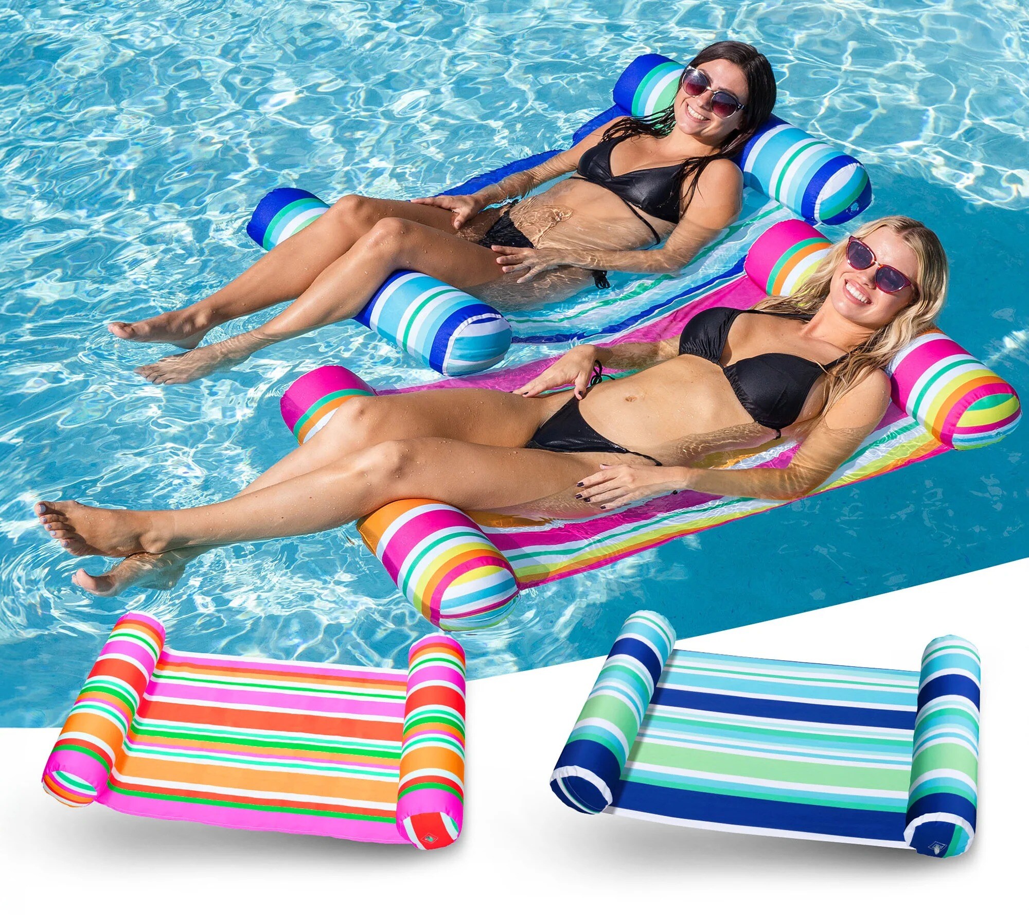 Joyfy 40399 2 Pack Inflatable Pool Float Hammock, Pink, Blue Riding toys