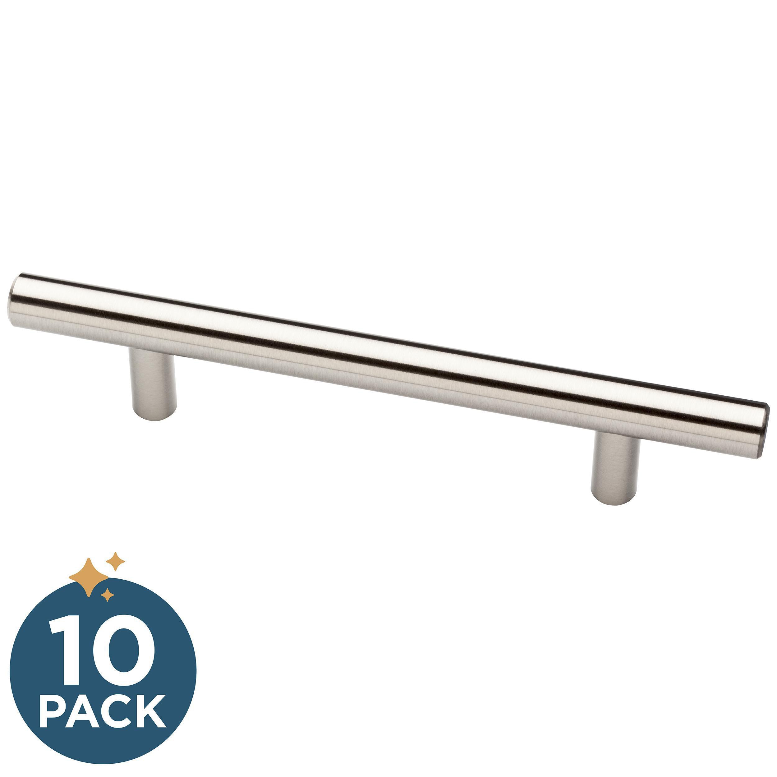 Franklin Brass P01026-SS-B Solid Bar 5-1/16-in , 128mm Center to Center Stainless Steel Cylindrical Bar 10 -Pack