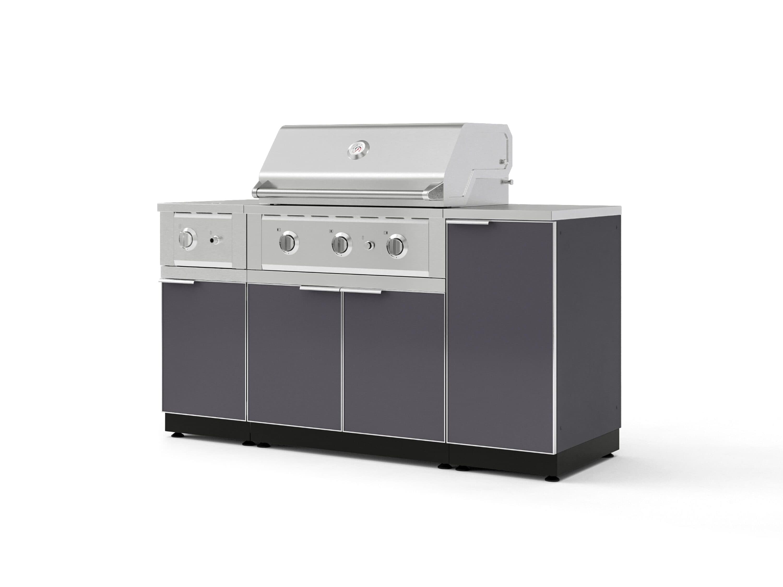 NewAge Products Classic Series 65-in W Modular Outdoor Kitchen Grill island with 4 -Burners Gas Grill, Slate Gray Powder-coated aluminum Tempered glass panel Door Sansujyuku sansujyuku.com