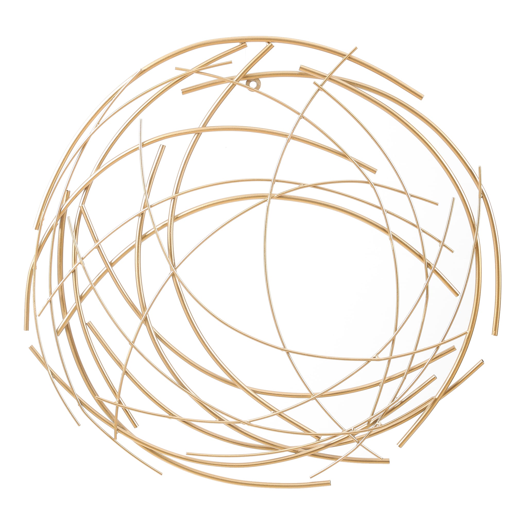 LuxenHome Gold Finish Iron Circular Wall Sculpture