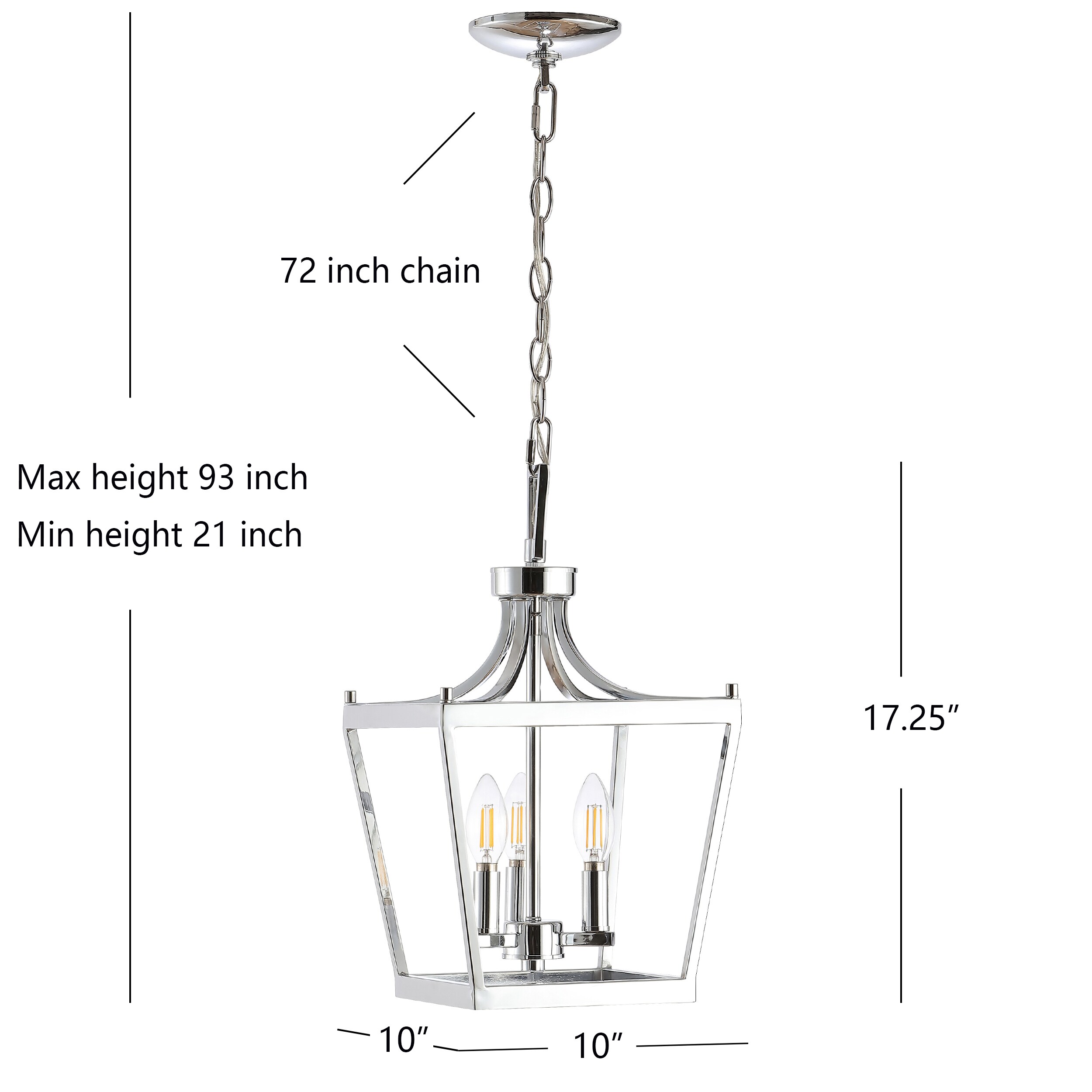 Larton Chrome 10'' LED Contemporary Lantern Pendant