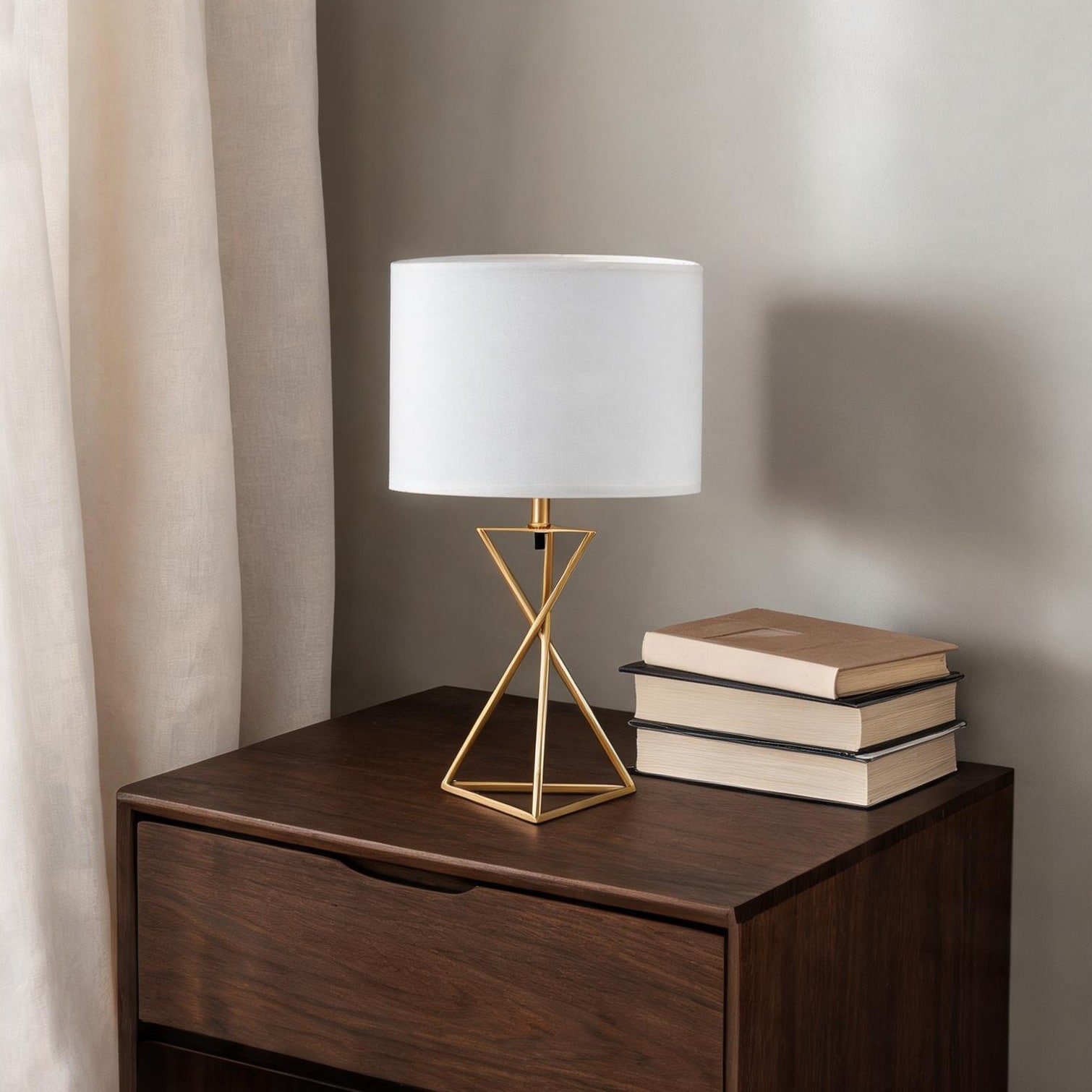 SunJet Hourglass Metal Table Lamp in Champagne Gold Mid-Century Accent Lighting for Living Room