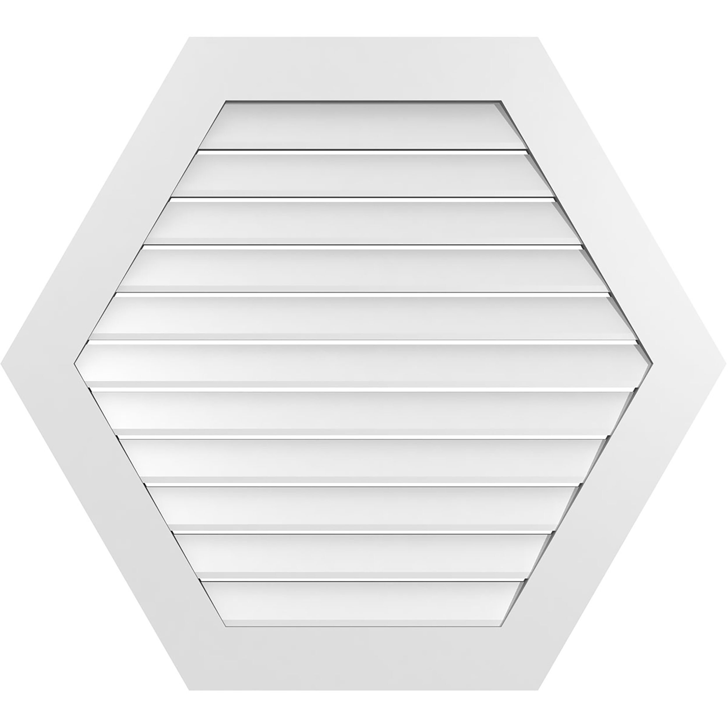 Ekena Millwork GVPHP40X3601SF 40-Inches x 36-Inches Off-white Peaked PVC Gable Louver Vent