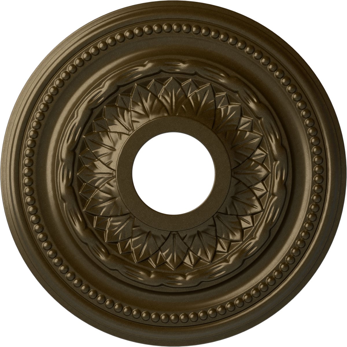 Ekena Millwork CM15GABRS Galway 15.75-in W x 15.75-in L Painted Brass Polyurethane Whole Ceiling Medallion