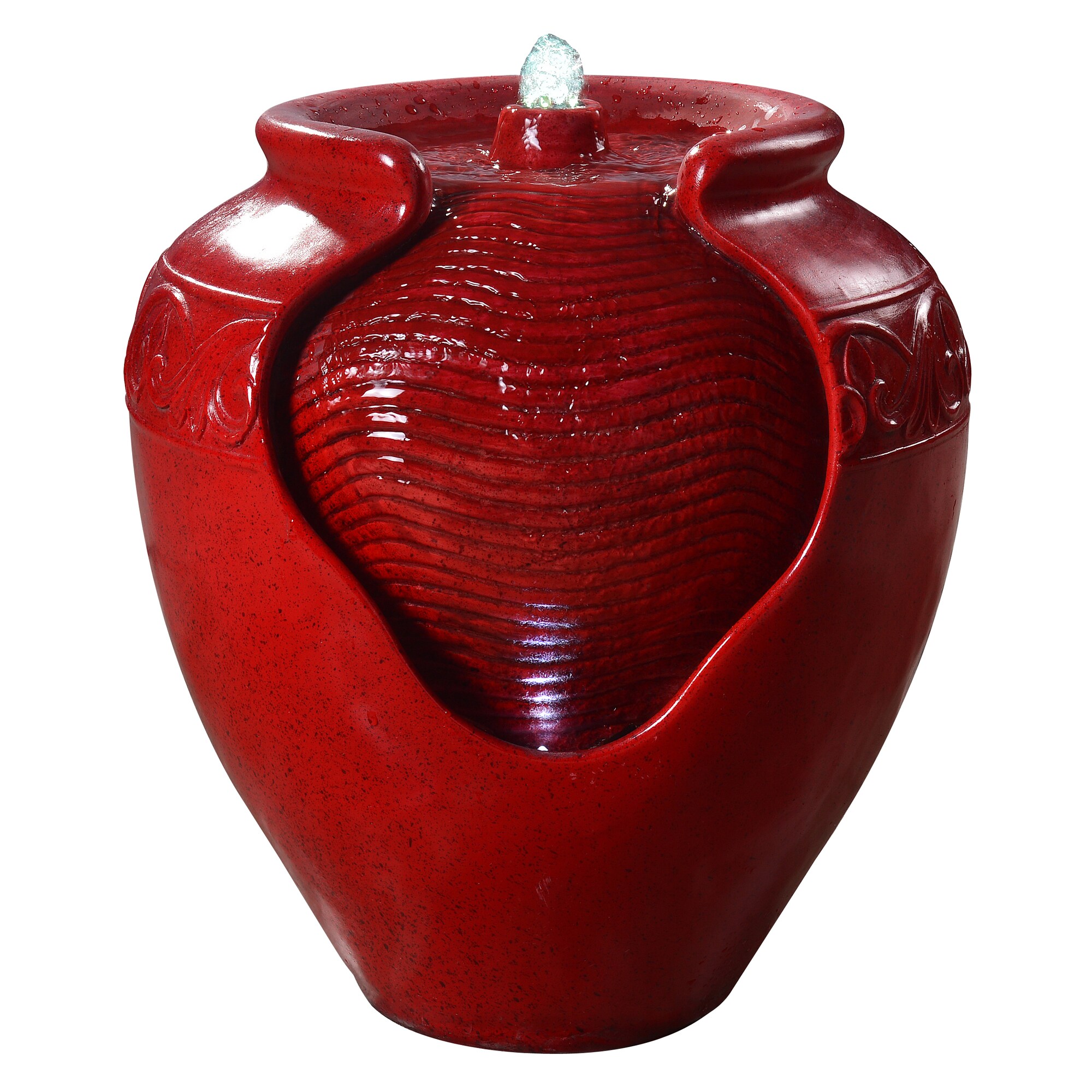 Teamson Home YG0034AZ 16.93-in H Resin Electric Powered Tiered Outdoor Fountain Pump Included