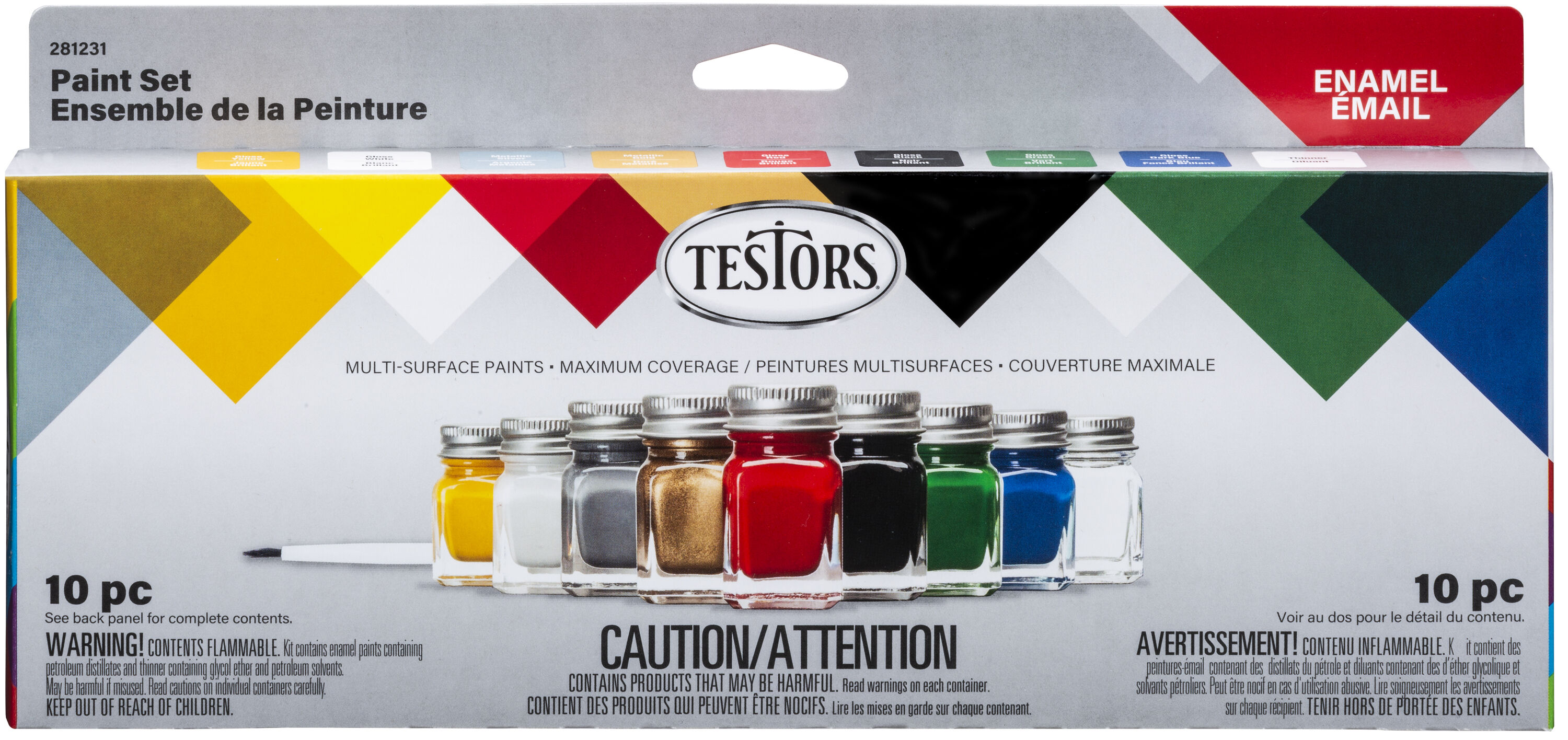 Testors® 297588 Glitter Burst Acrylic Craft Paint Set, 2 Oz, 6