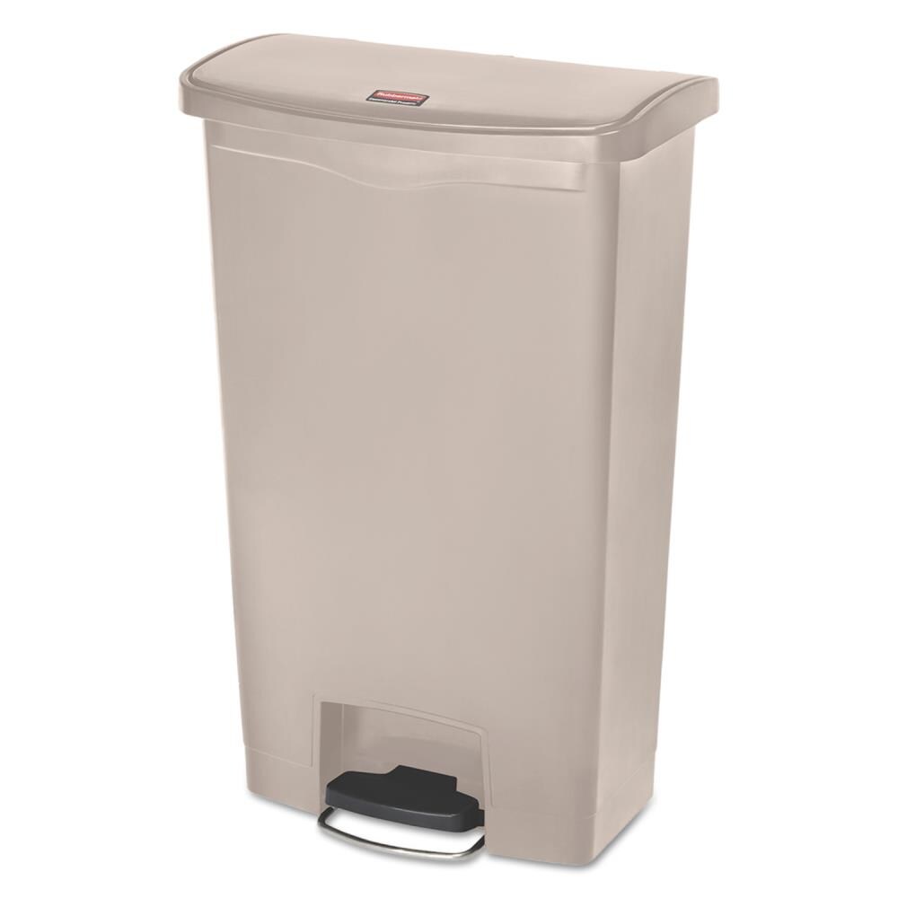 Rubbermaid Commercial Products Slim Jim 23-Gallons Beige Plastic Kitchen  Trash Can in the Trash Cans department at