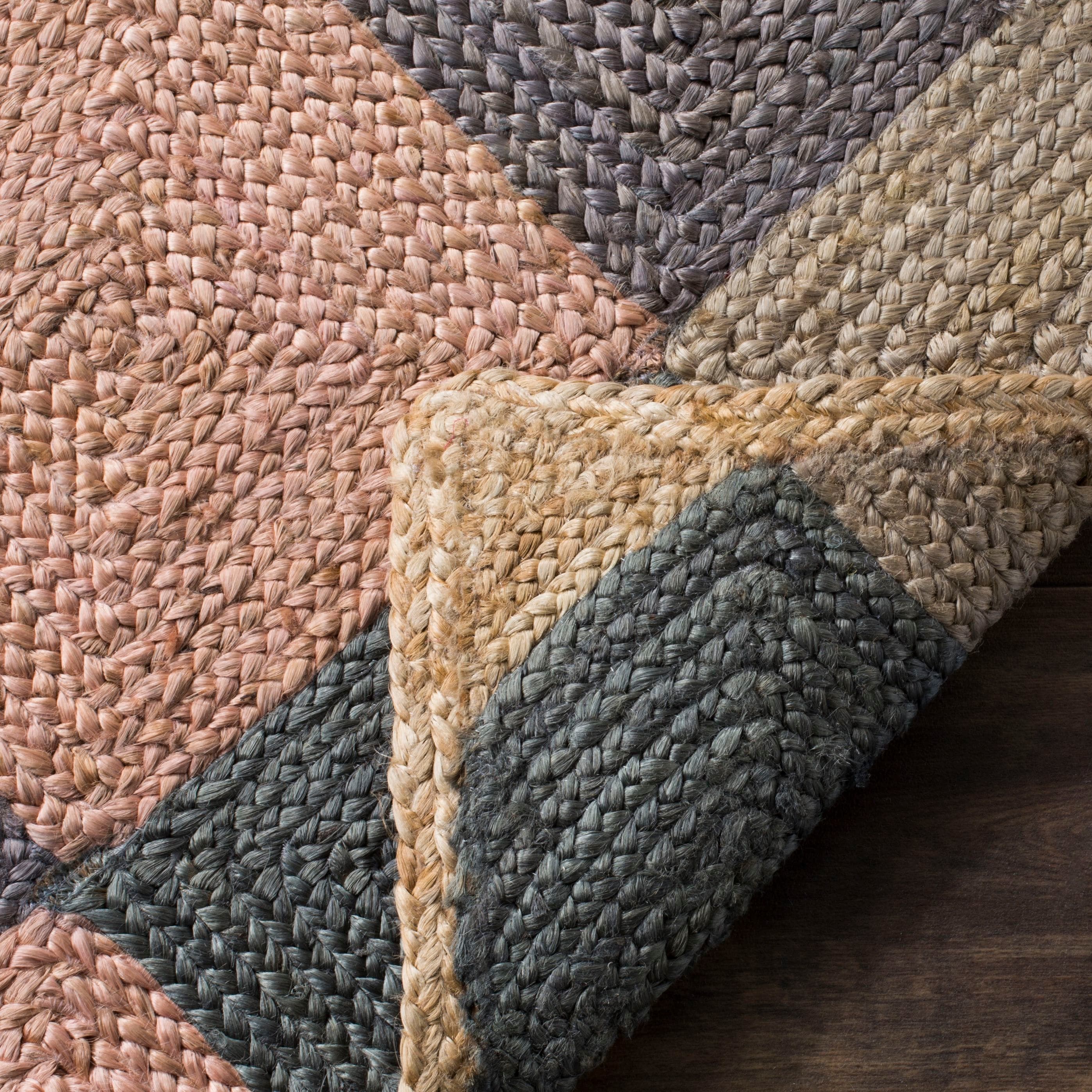 Handmade Geometric Multicolor Jute Area Rug