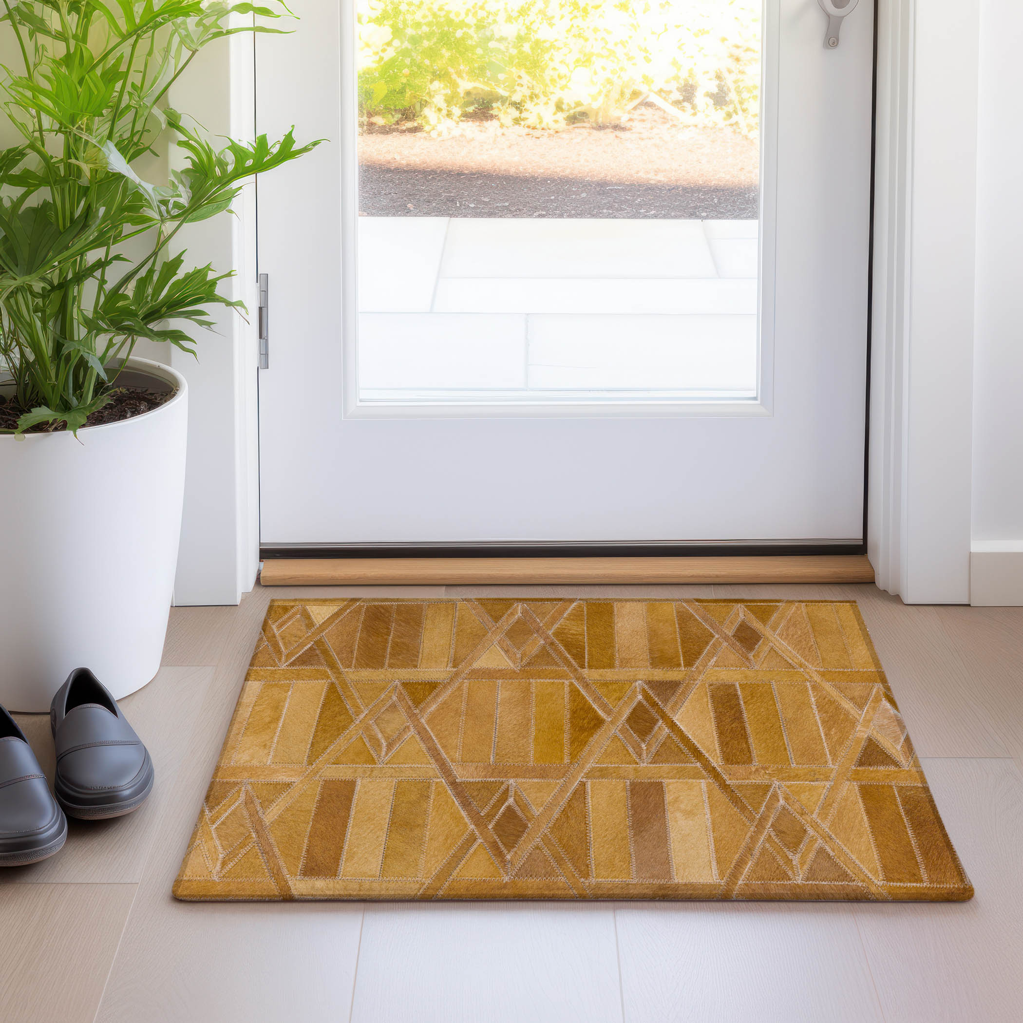 Addison Rugs AMF99BR20X30 Mayfield AMF99BR 2 x 3 (ft) Loomed Polyester Brown Rectangular Indoor Abstract Machine washable Area rug