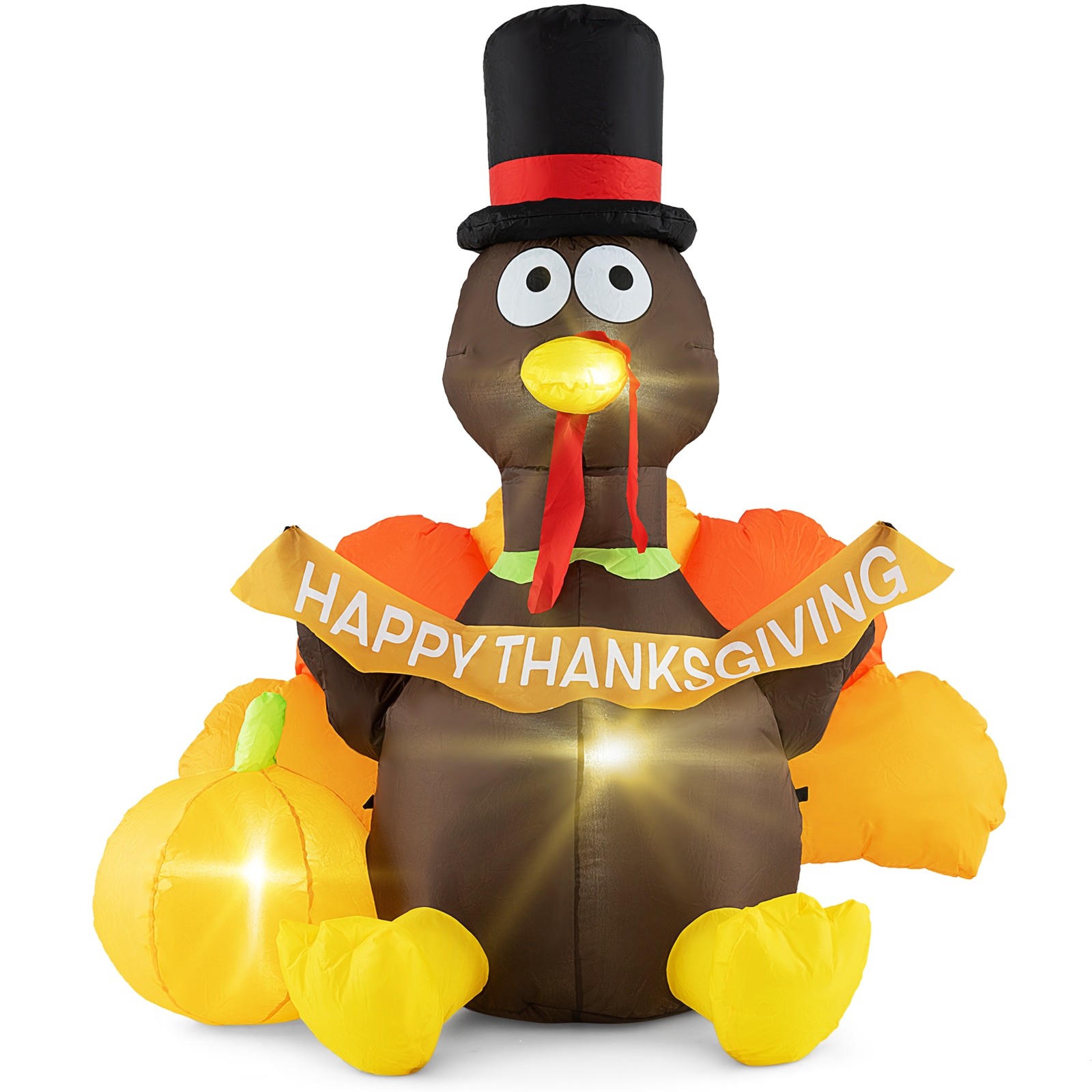 WELLFOR HYG23892US 5-Feet Lighted Turkey Inflatable Yard stake