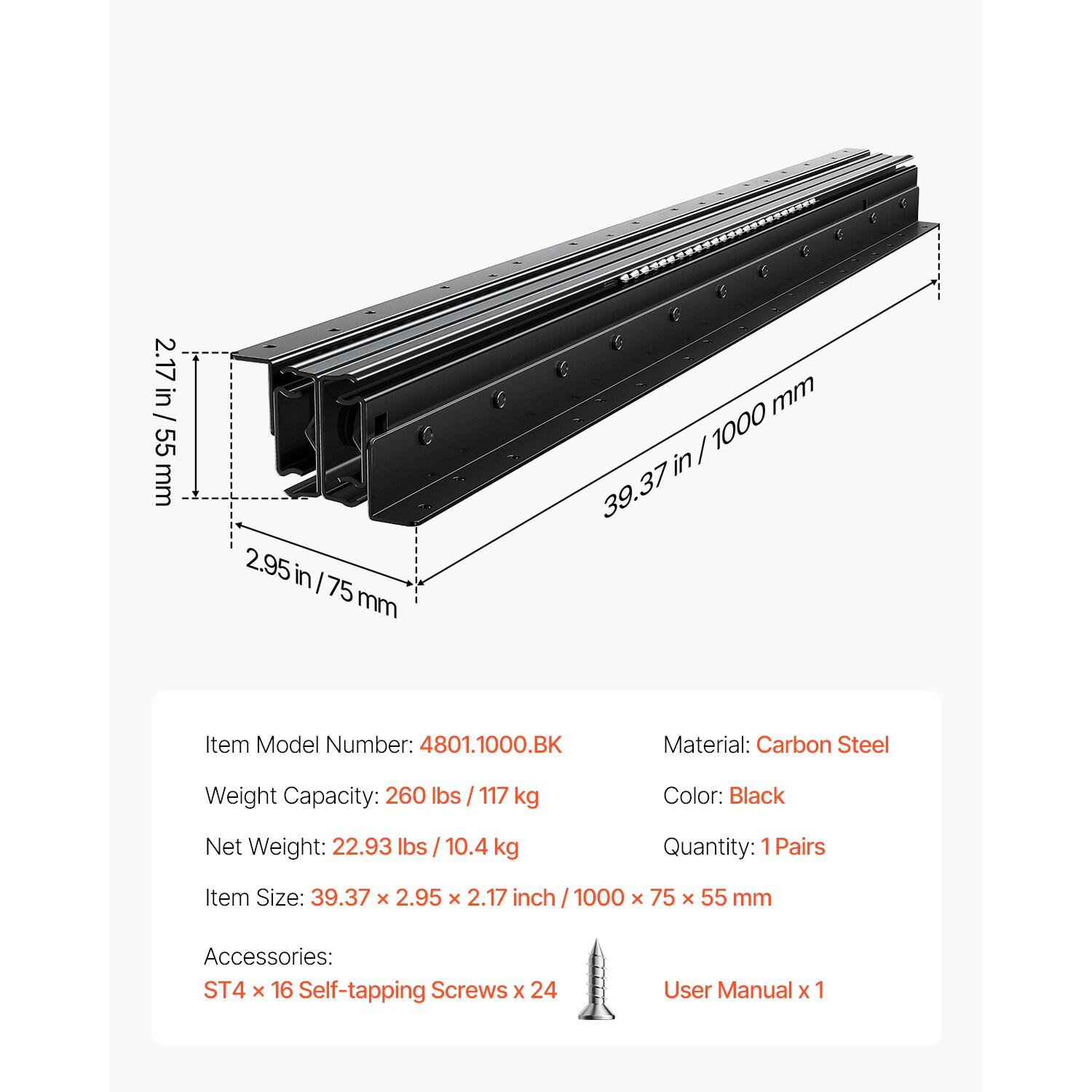 VEVOR SCLTJHG40YC207302V0 Drawer-Slides - View #7