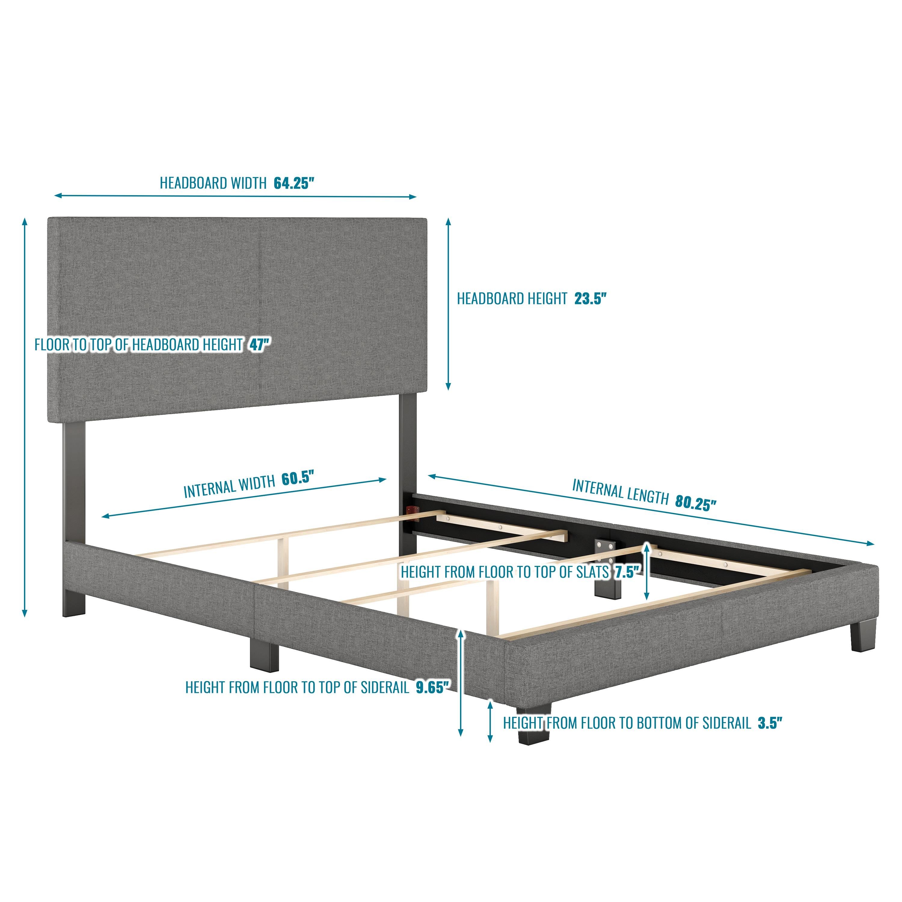 Sleek Milan Gray Linen Upholstered Queen Platform Bed with Tufted Headboard