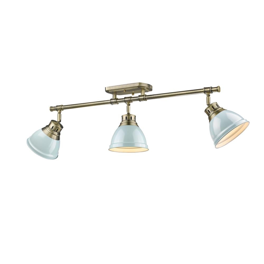Golden Lighting 3602-3SF AB-SF Duncan 3 -Light 35.38-in Brushed Brass Semi Flush Mount Light