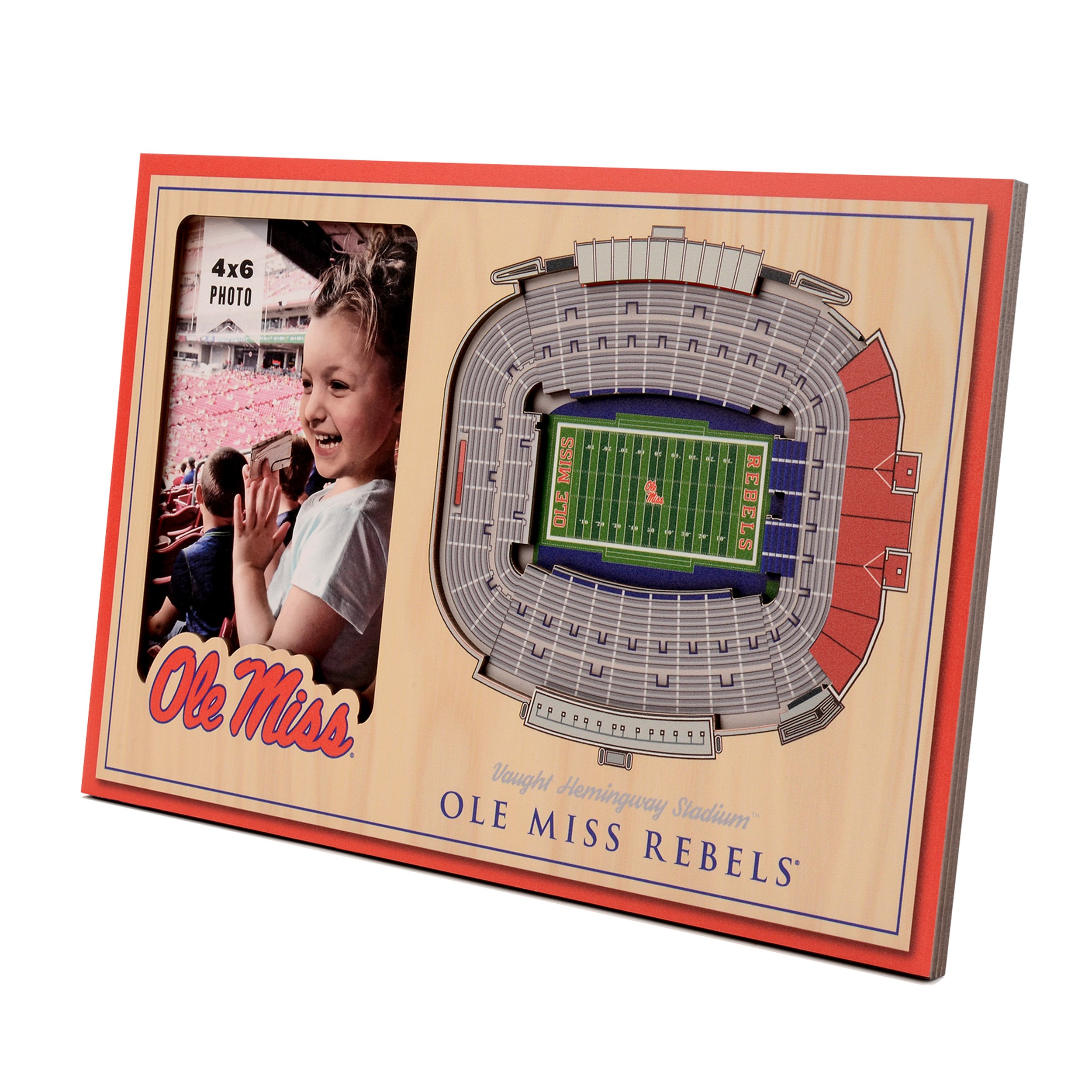 StadiumViews 9025245 Mississippi Rebels Team Colors Wood ( 8-in x 12-in ) Picture frame