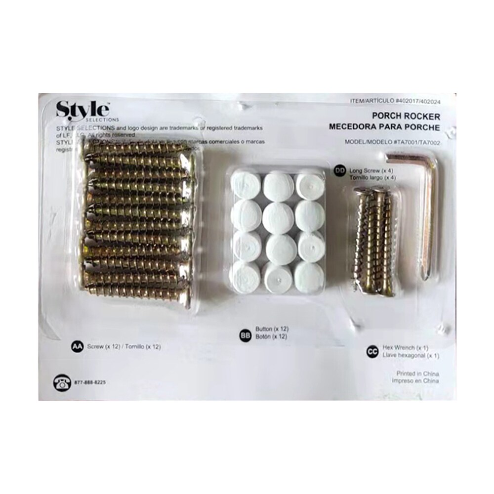 Style Selections HD2024 Rocker hardware pack for item 402024