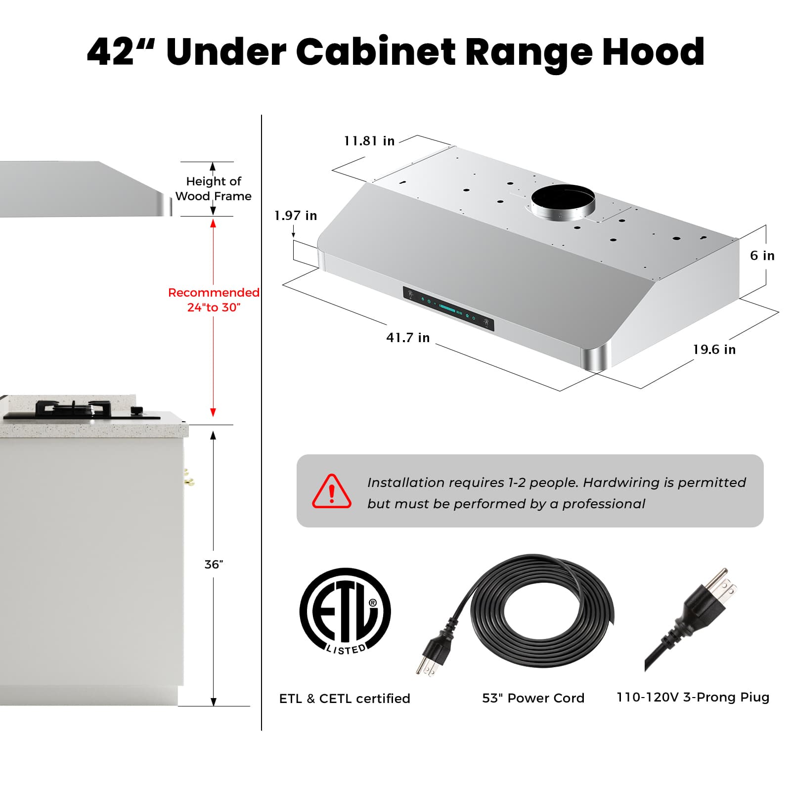 DIVAN DLC01-42-GC Undercabinet-Range-Hoods - View #4