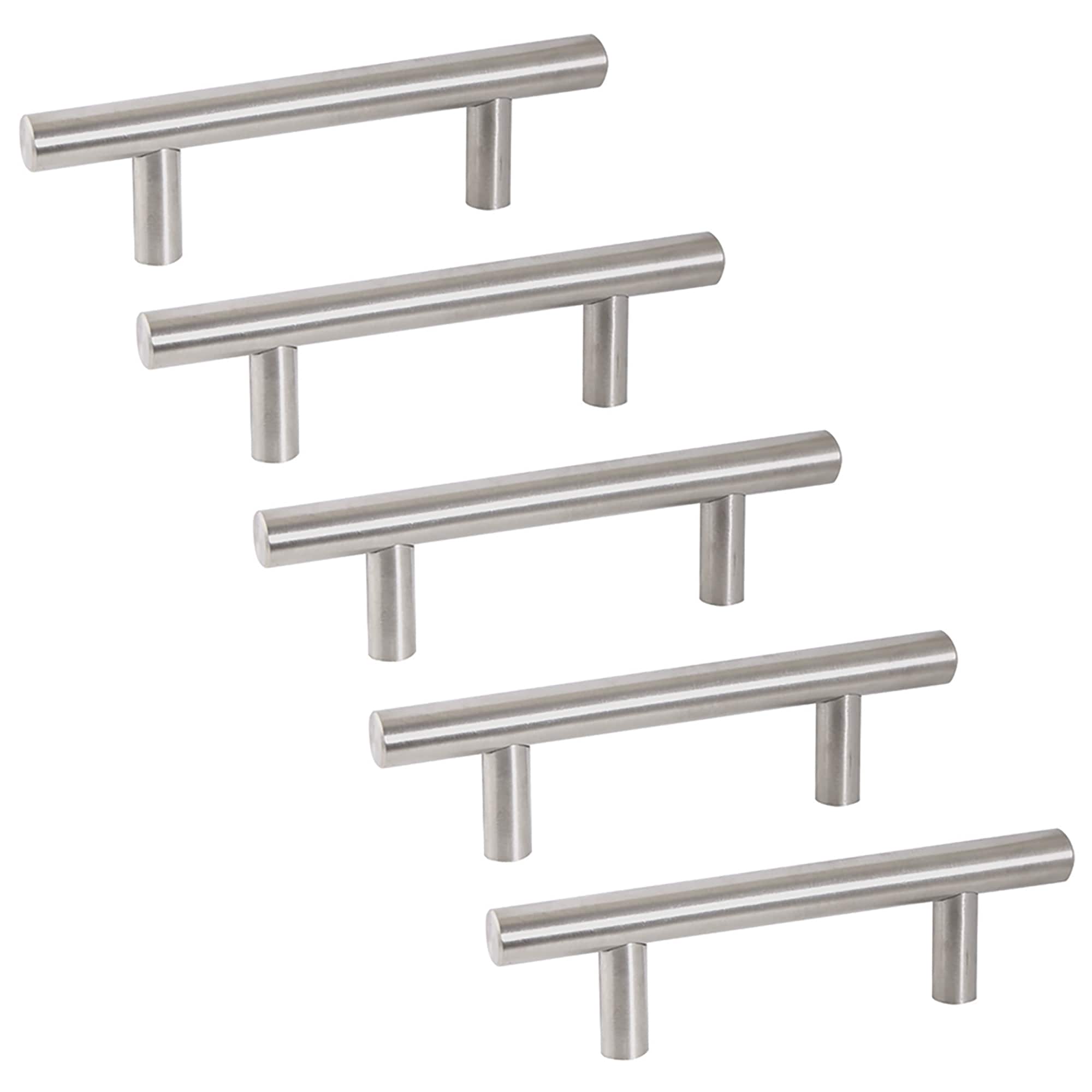 Design House 564641 Solid 96mm C-C Cabinet Pull, Satin Nickel, 5-Pack