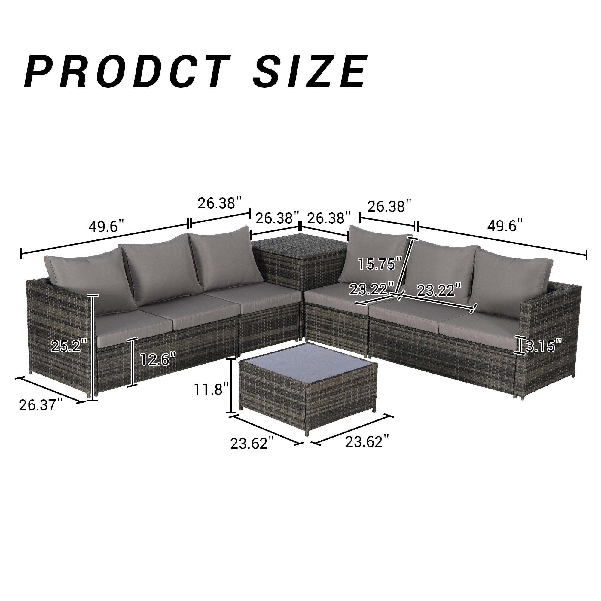 SINOFURN SYB670033GY Patio-Sofas-Daybeds - View #7