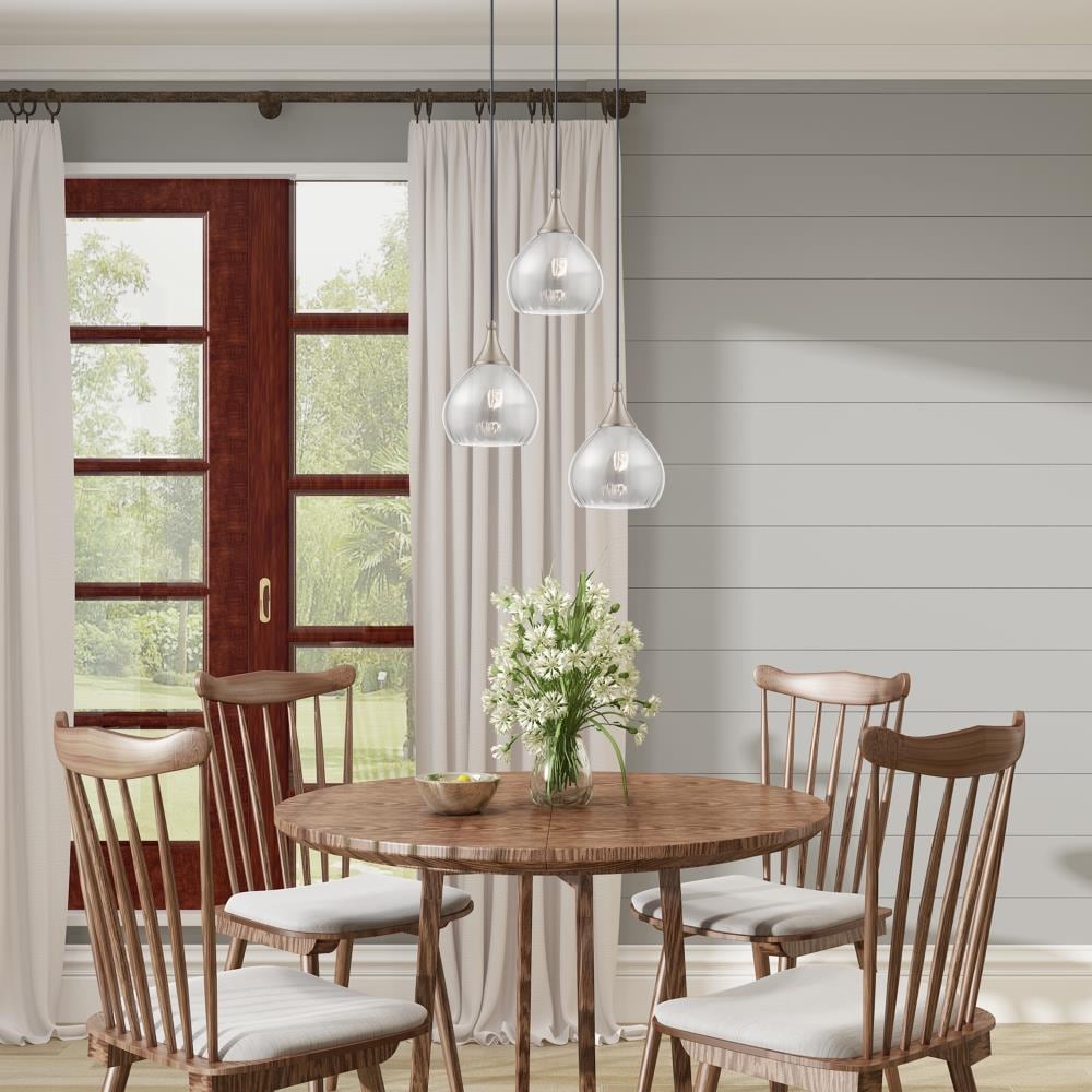 Mini Brushed Nickel LED Pendant with Smoke Glass - Indoor/Outdoor