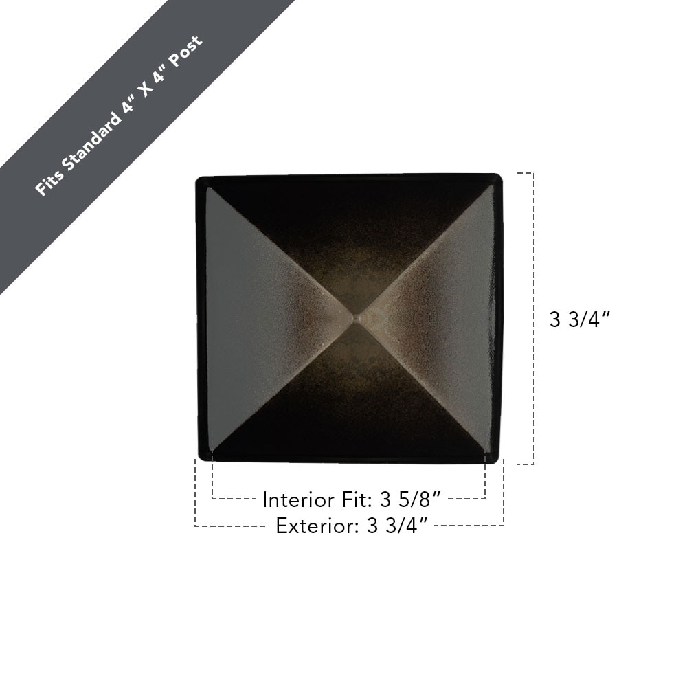Deckorators 4-in x 4-in Black Metal Deck Post Cap