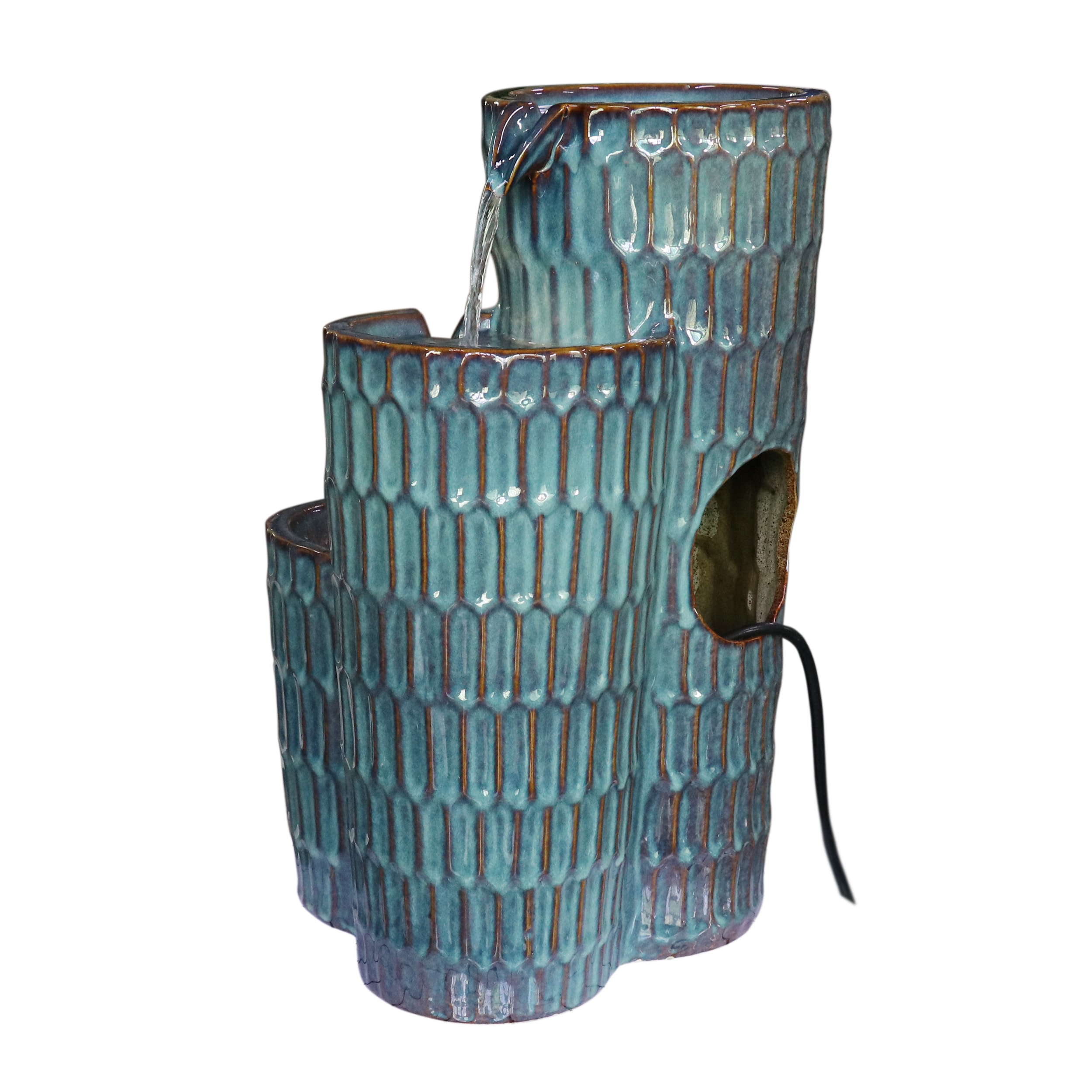 style selections lighted 3 tier ceramic fountain