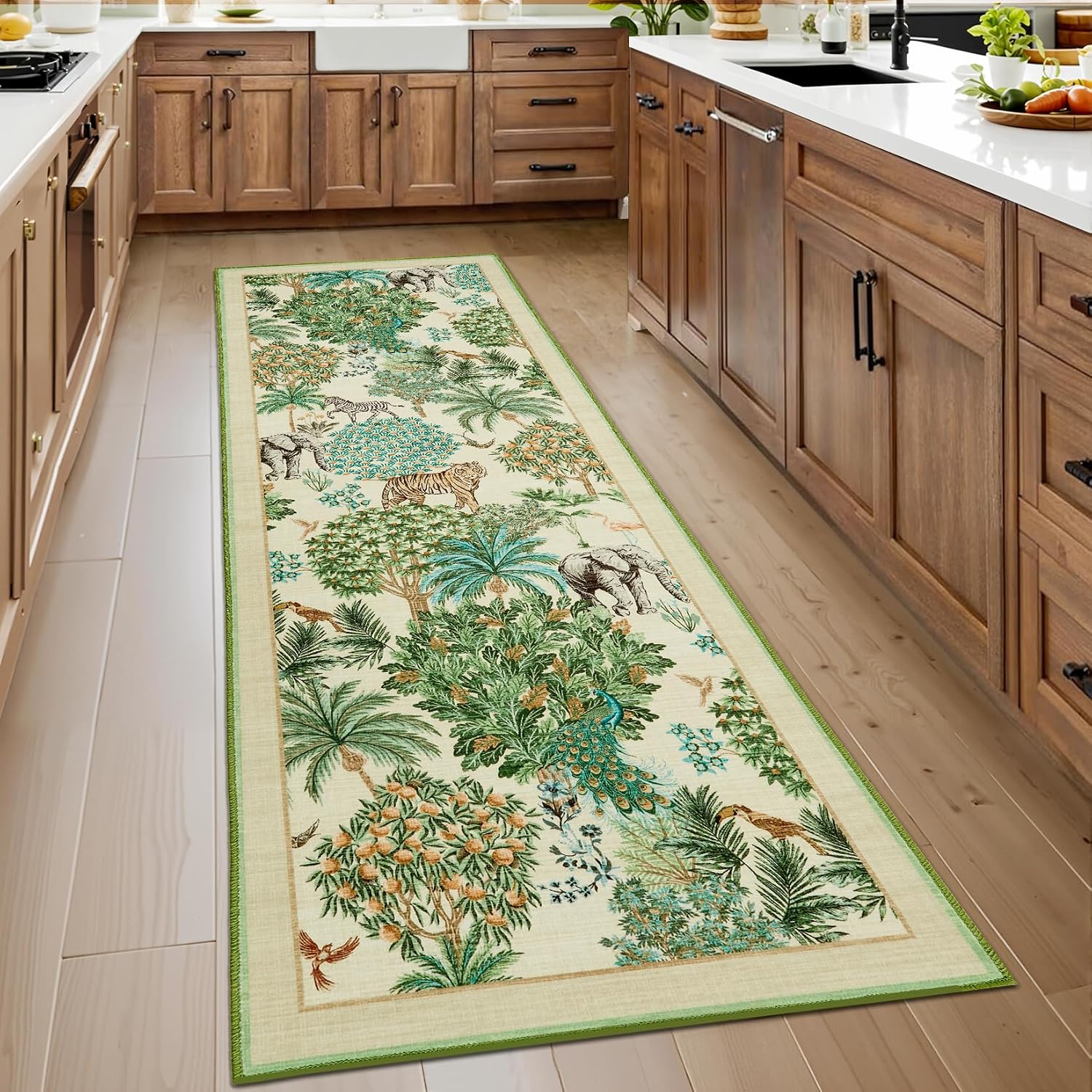 GAOMON - Jungle Rug 2x6 Kitchen Runner Rug Non Slip Washable Runners for Hallways Animal Print Ru...