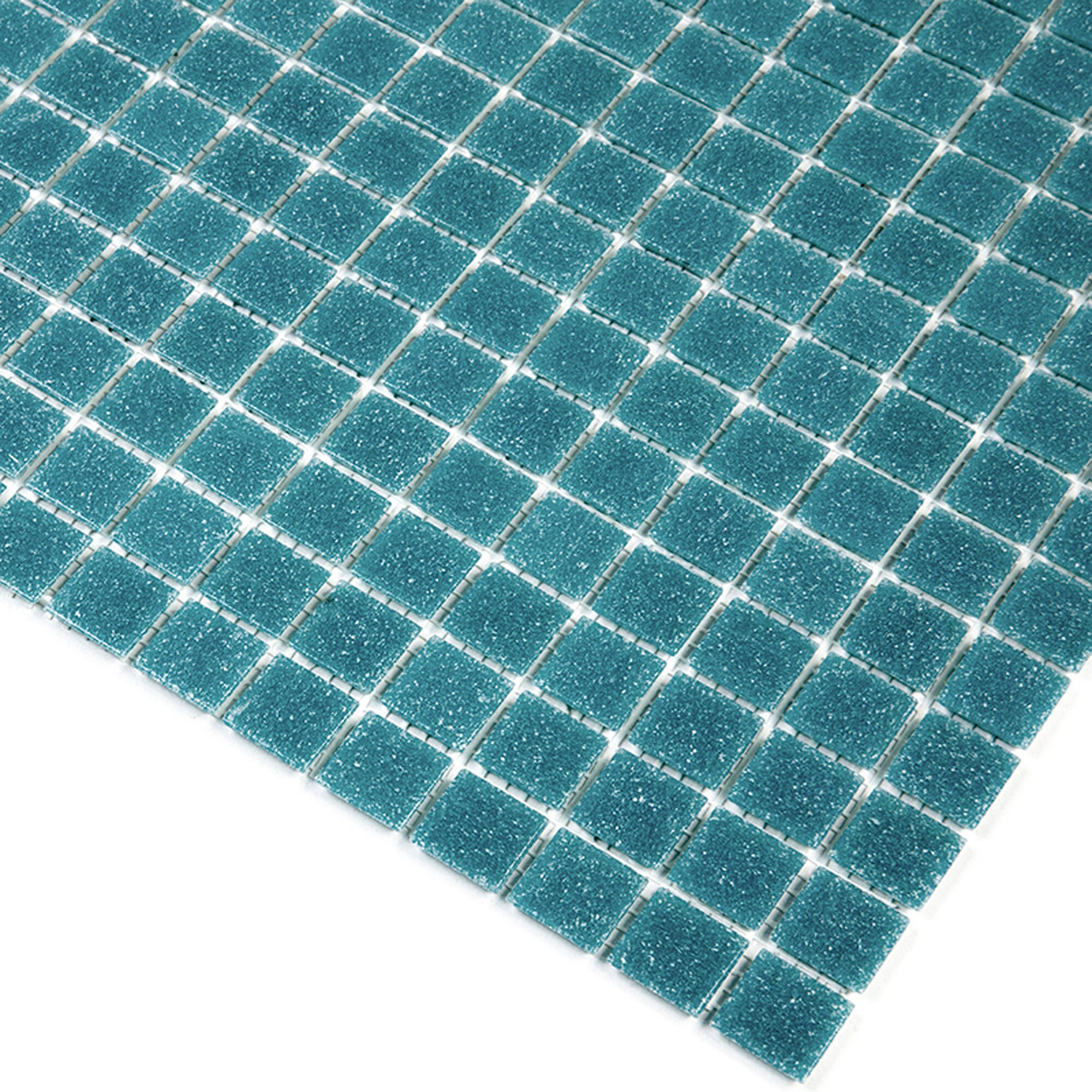 Dune 12" x 12" Glossy Blue-Green Glass Mosaic Tile