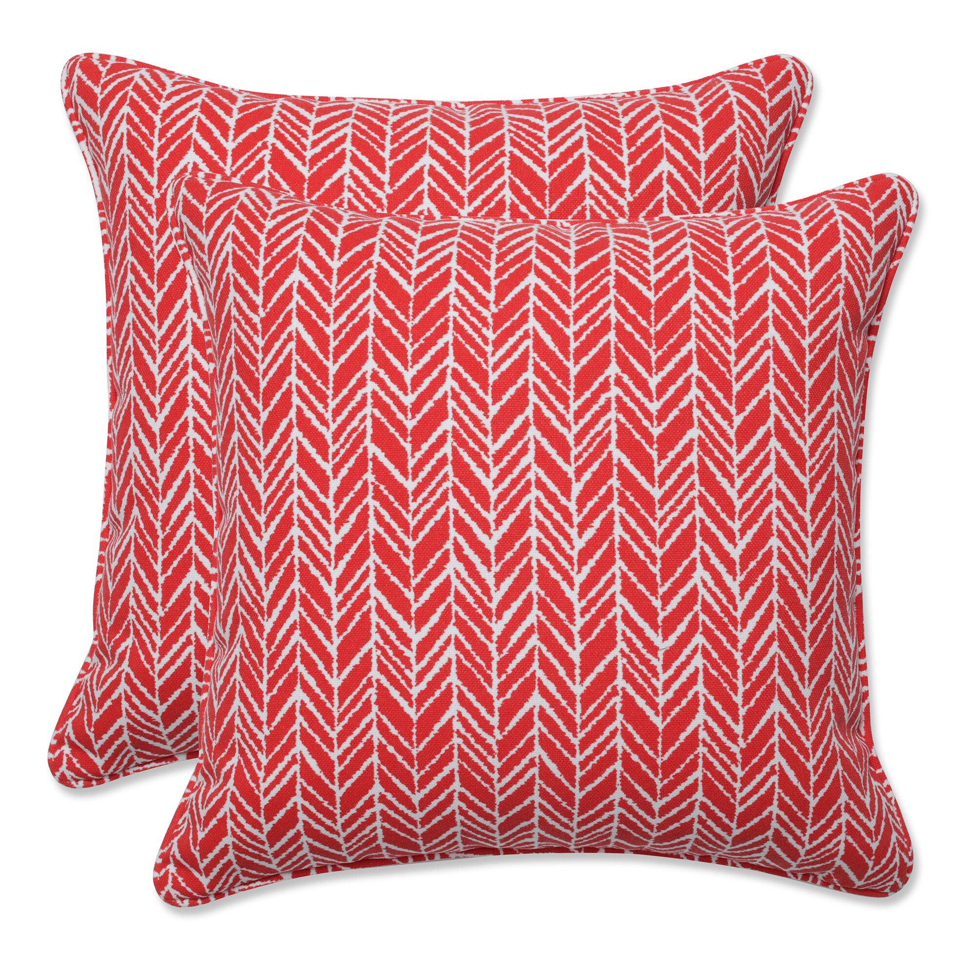 Pillow Perfect 686912 2-Pack Graphic Print Red Square Throw Pillow