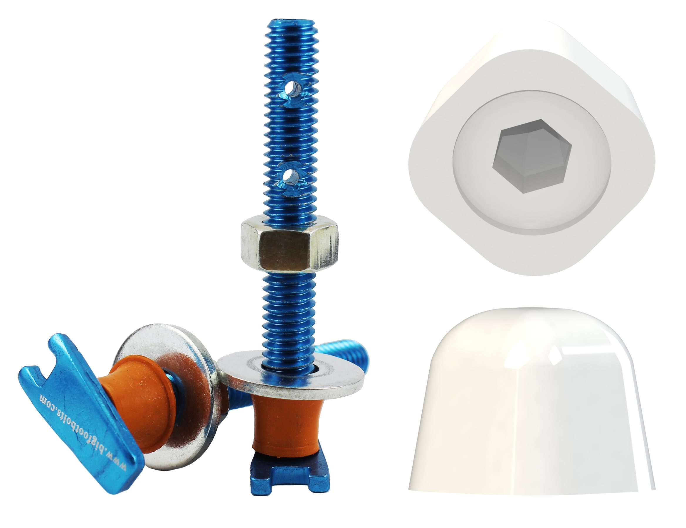 Big Foot Bolts BFBC Blue/White Toilet bolt(s)