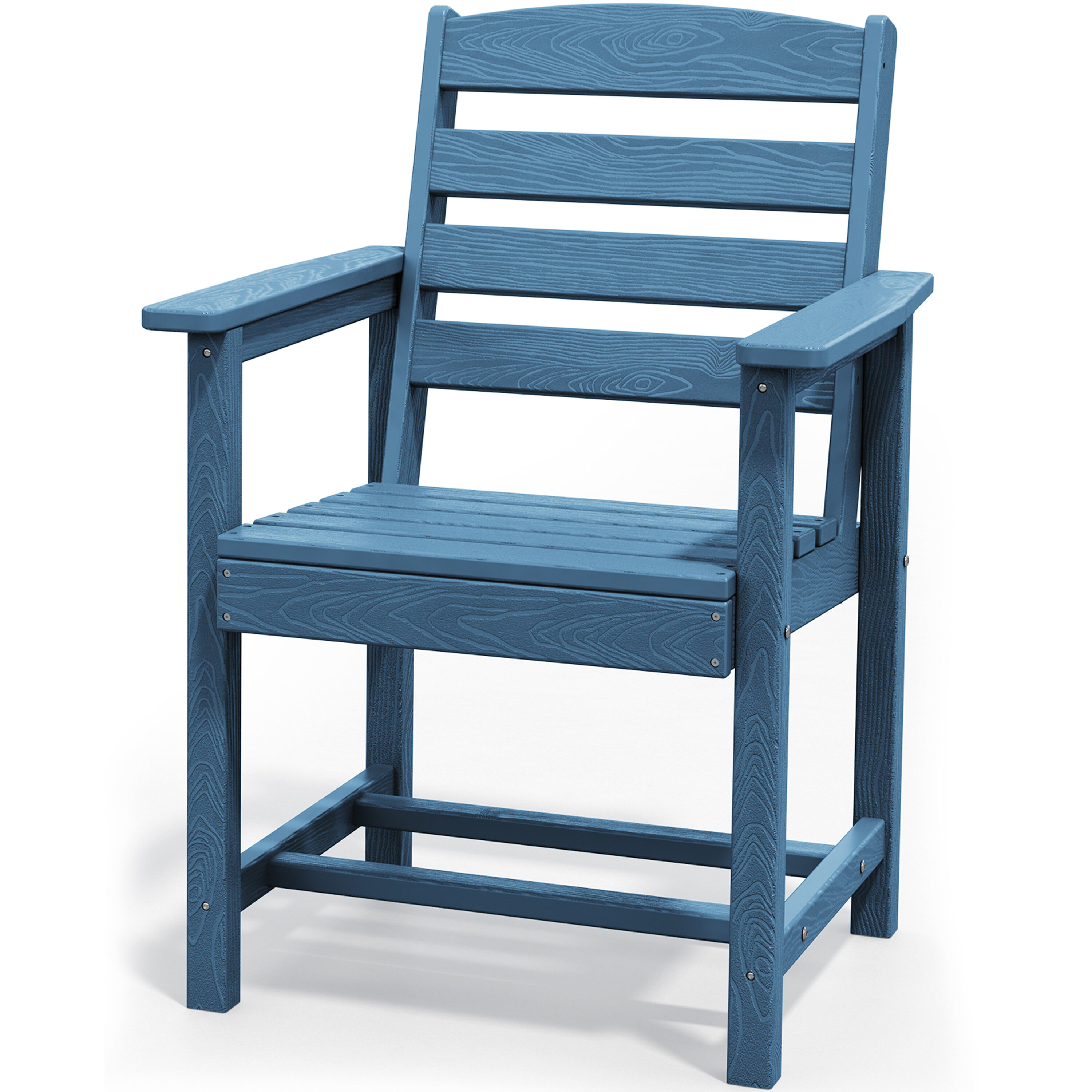 JEAREY JYCY-NAVY HDPE Stationary Dining Chairs Navy HDPE Frame Stationary Dining Chair with Slat Seat