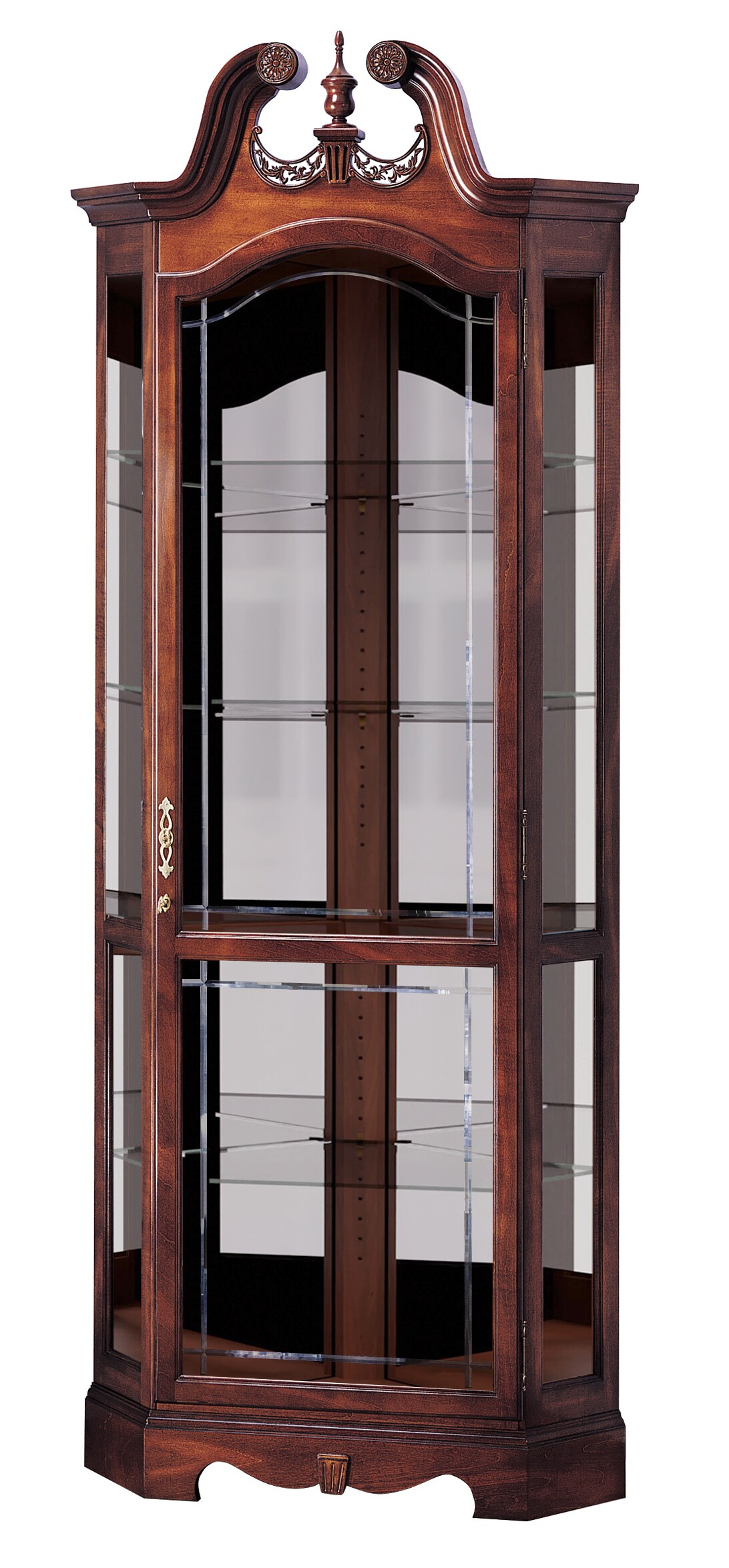 Howard Miller Contemporary/Modern Windsor Cherry Wood Cherry Curio Cabinet