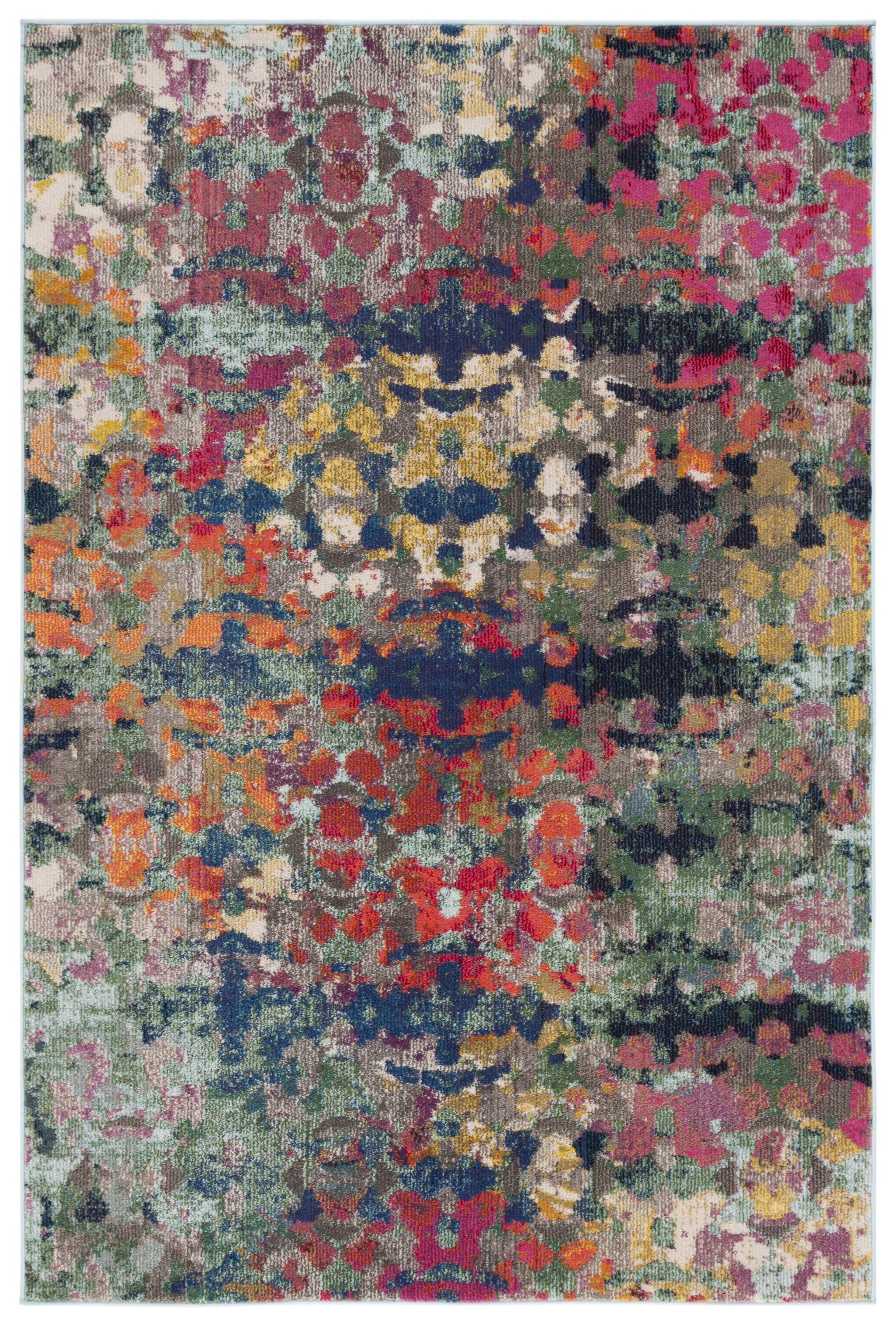 Reversible Blue Synthetic 9' x 12' Stain-Resistant Area Rug