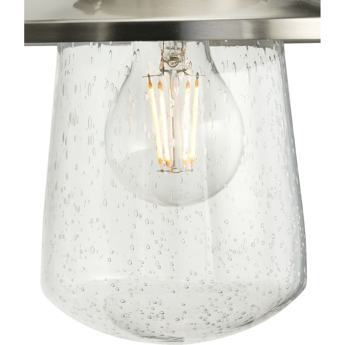 Tremont 9" Stainless Steel Outdoor Semi-Flush Mount Light with Seeded Glass