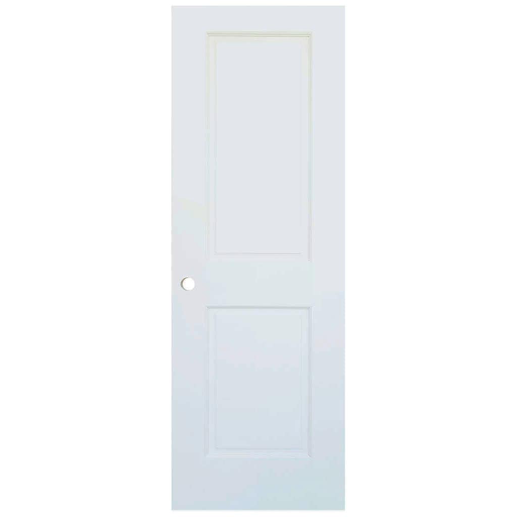 Kimberly Bay - 28-in x 80-in White 2-panel Smooth Solid core Primed Interior Slab Door with Locks...