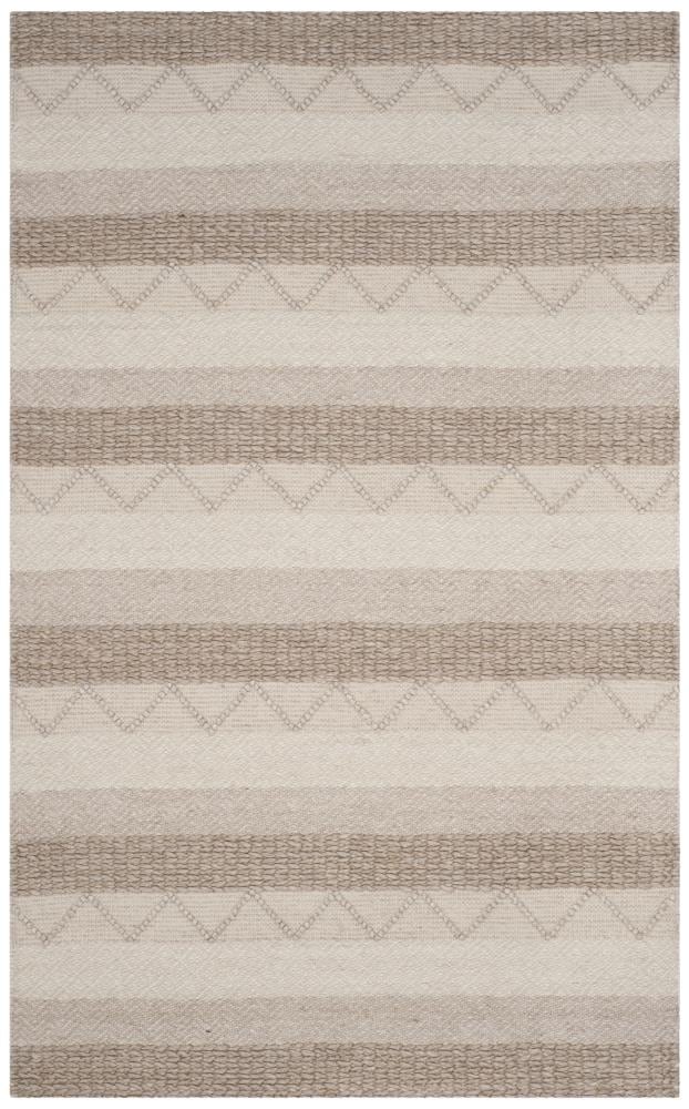 Ivory and Gray Hand-Tufted Wool Geometric Area Rug