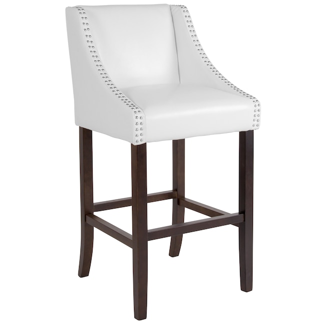 Upholstered Bar Stool In The Stools, White Leather Bar Stools With Nailhead Trim
