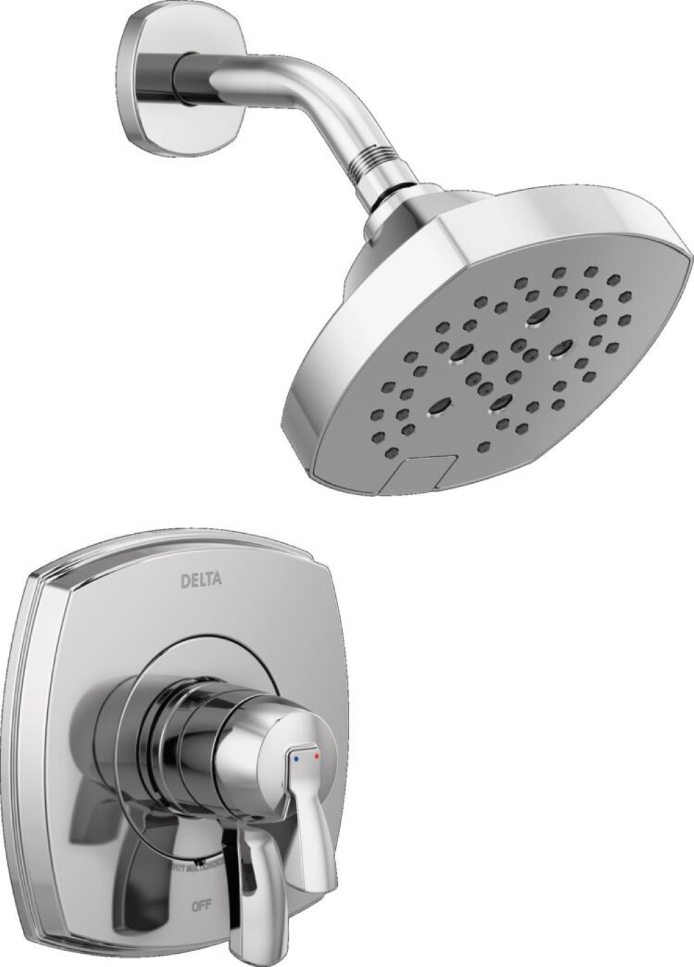 Delta T17276-PR Stryke Lumicoat Chrome 1-handle Multi-function 7.0-Inches Round Shower Faucet