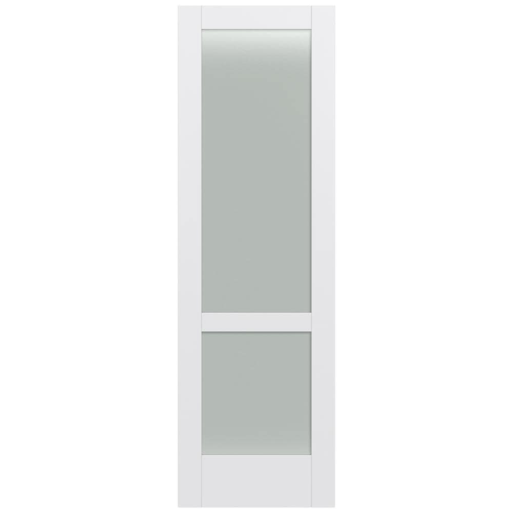 JELD-WEN LOWOLJW221100286 MODA 1023W 32-in x 96-in Primed 2-panel square Frosted glass Smooth Solid core Primed MDF Slab Door