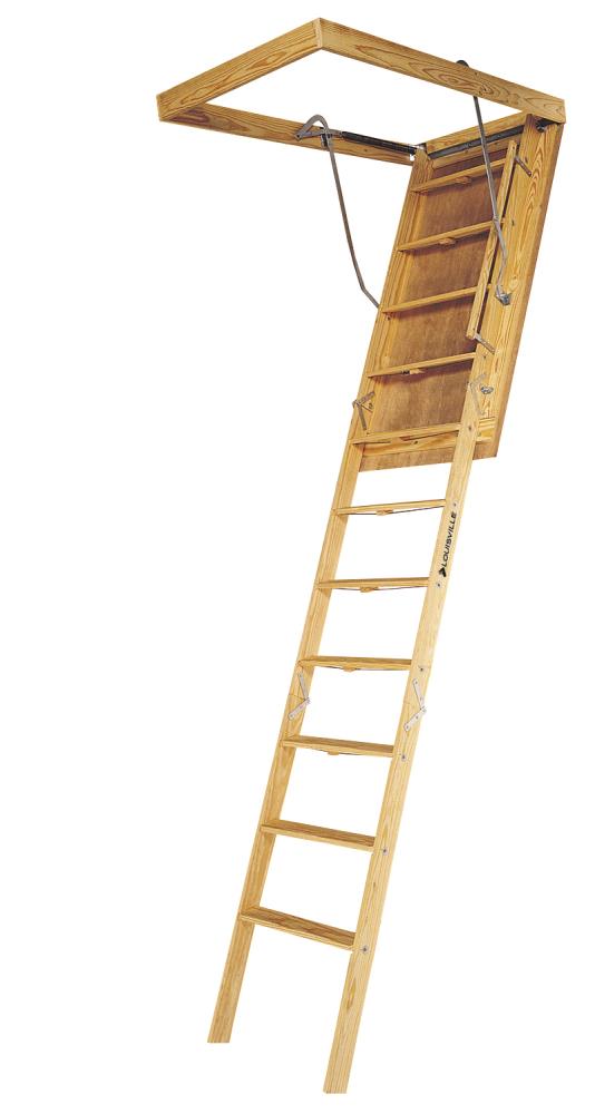 Louisville Ladder Attic Ladder, Aluminum, 31 x 54 In. Opening