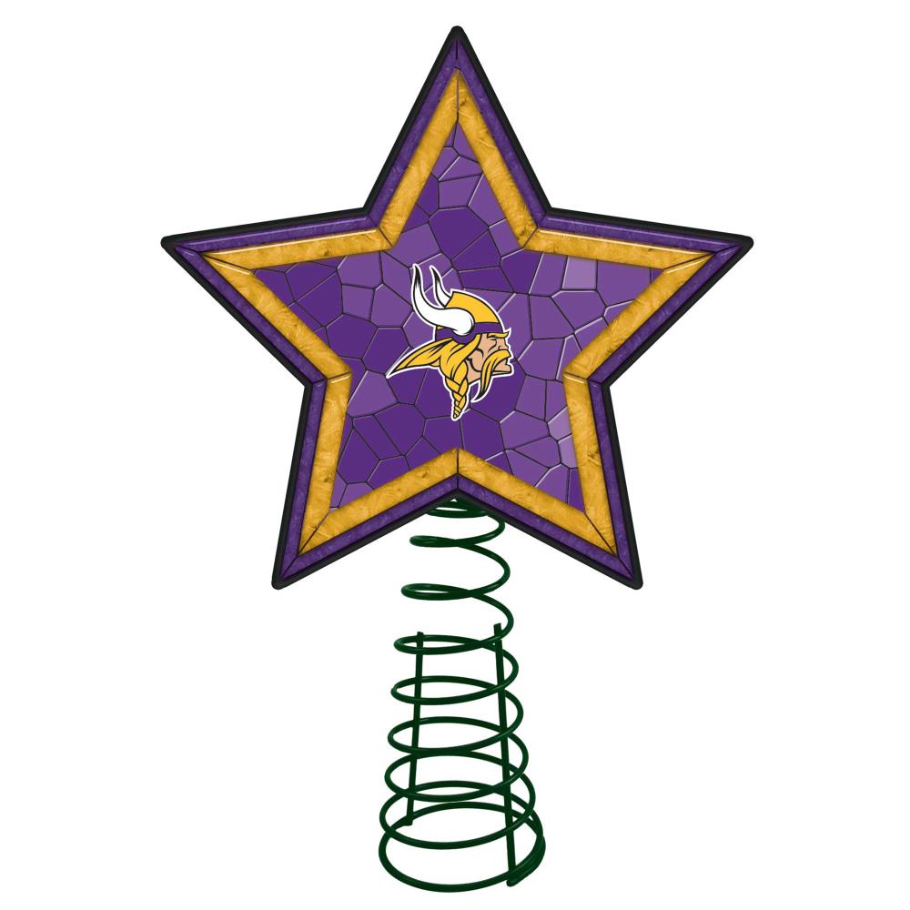 The Memory Company NFL-VIK-2303 10-in Star Team White Christmas Tree Topper