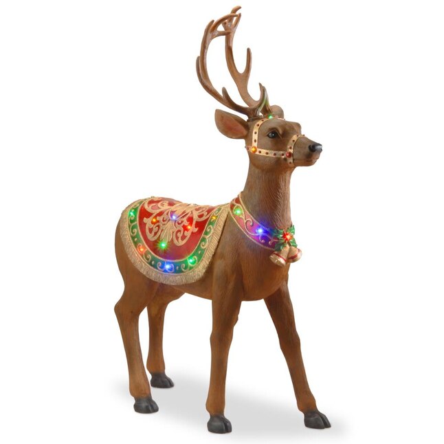 NEW MOUNTED REINDEER CHRISTMAS DISPLAY with MULTI-COLORED LIGHTS